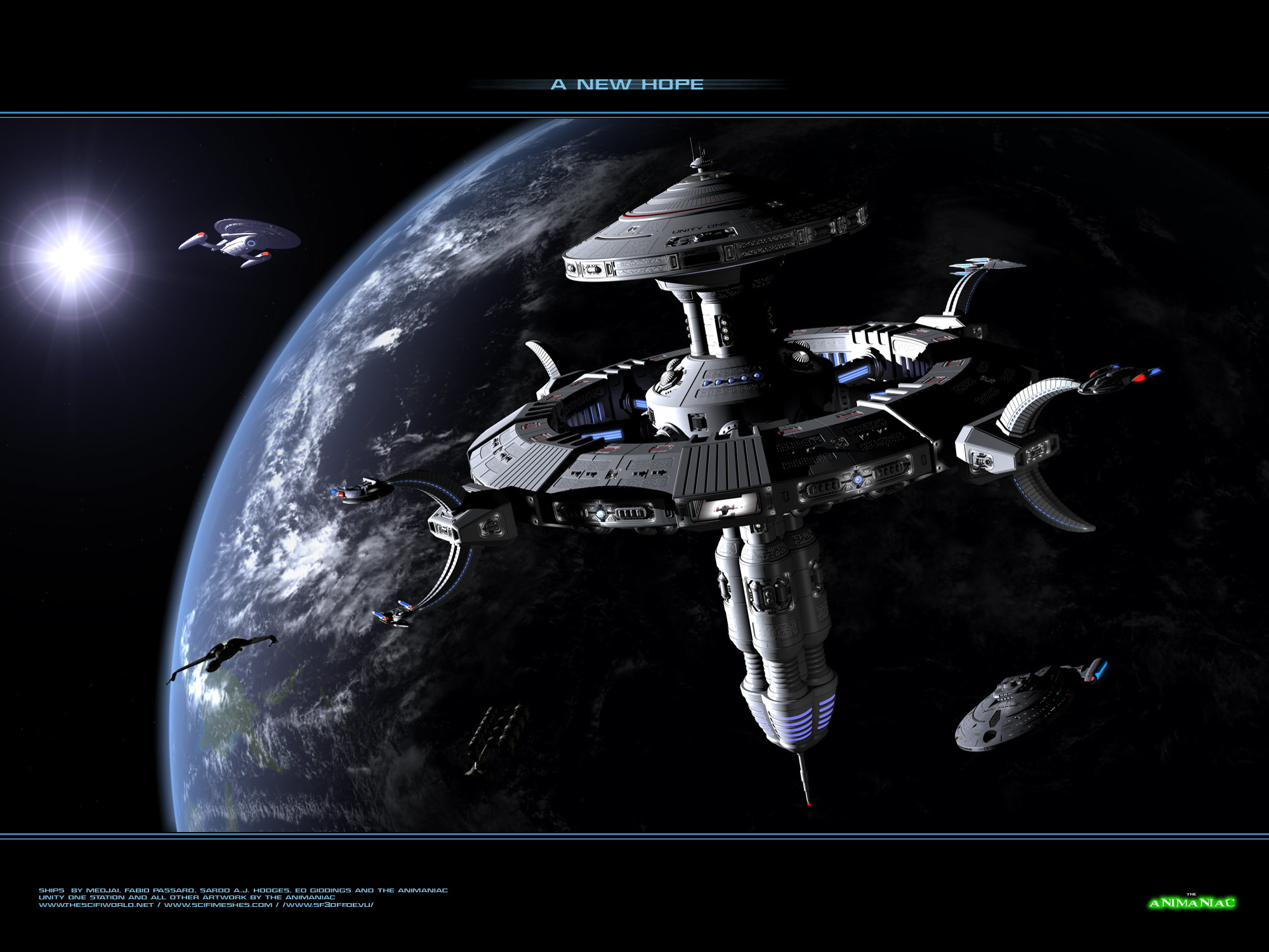 2000x1500 star trek | Download Star Trek Voyager wallpaper, 'Star Trek Unity One  Station'