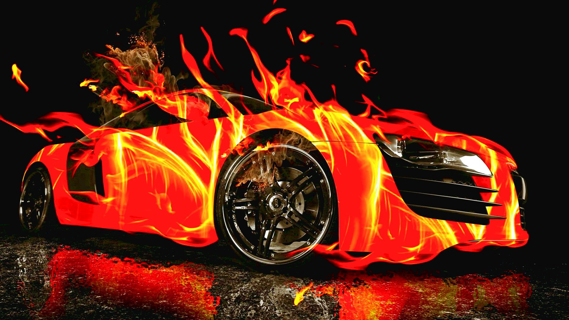 1920x1080 My car is on fire but it looks very cool!