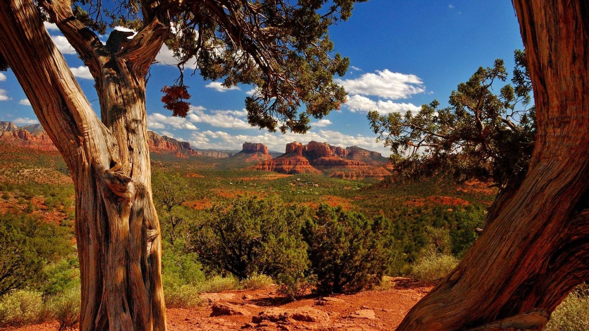 1920x1080 View Of Desert Canyons In Sedona Arizona HD Desktop Background