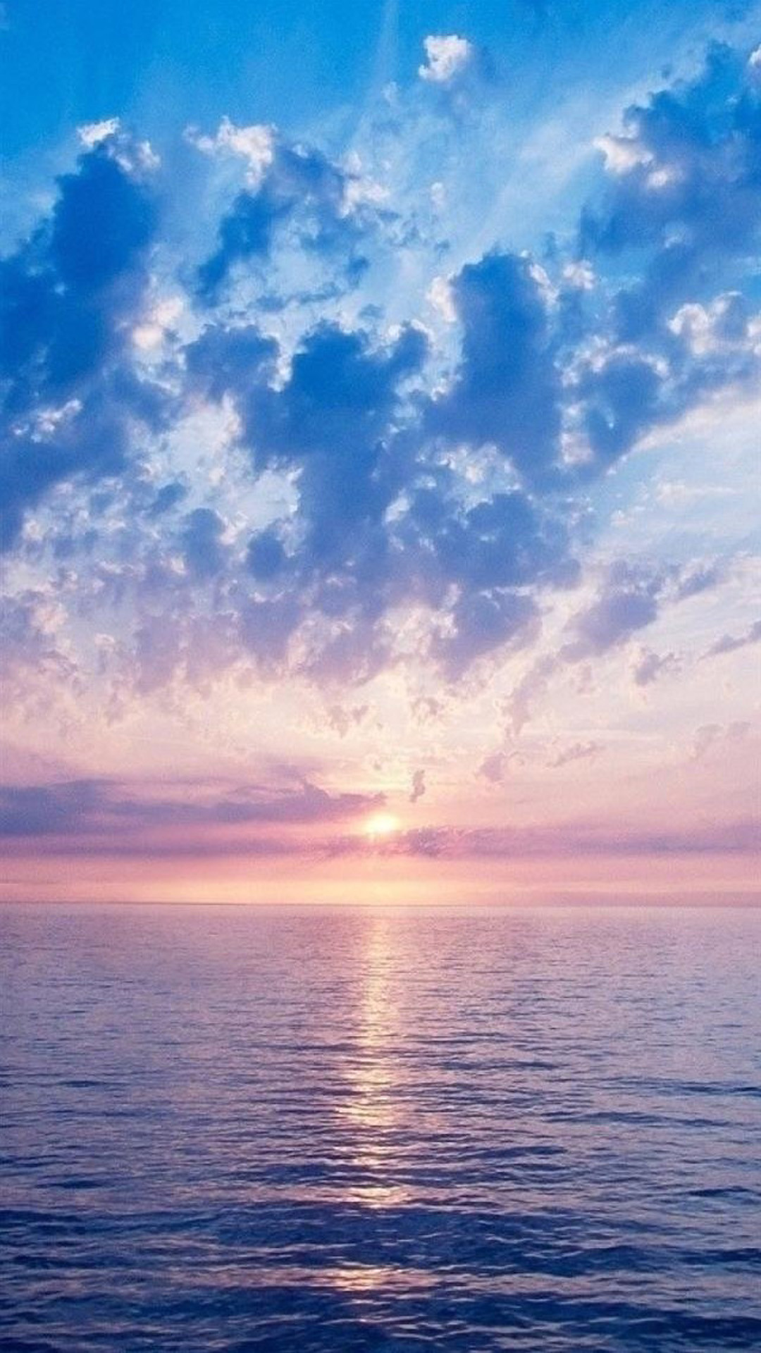 1080x1920 Nature Fantasy Purple Sunrise Scene Over Sea #iPhone #6 #plus #wallpaper