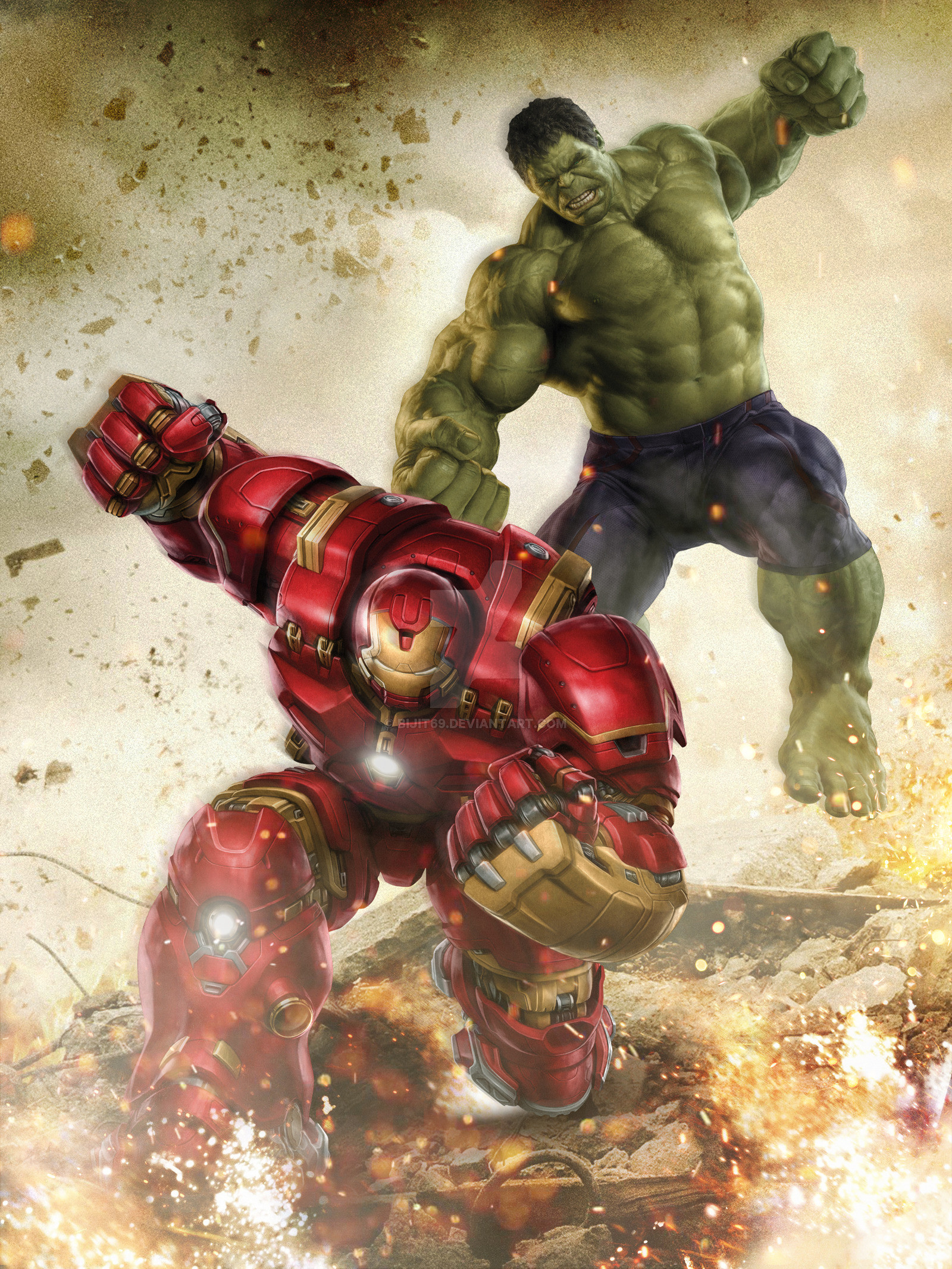 1600x2133 Hulk VS Hulkbuster by bijit69 on DeviantArtIron Man 3 Hulkbuster Wallpaper