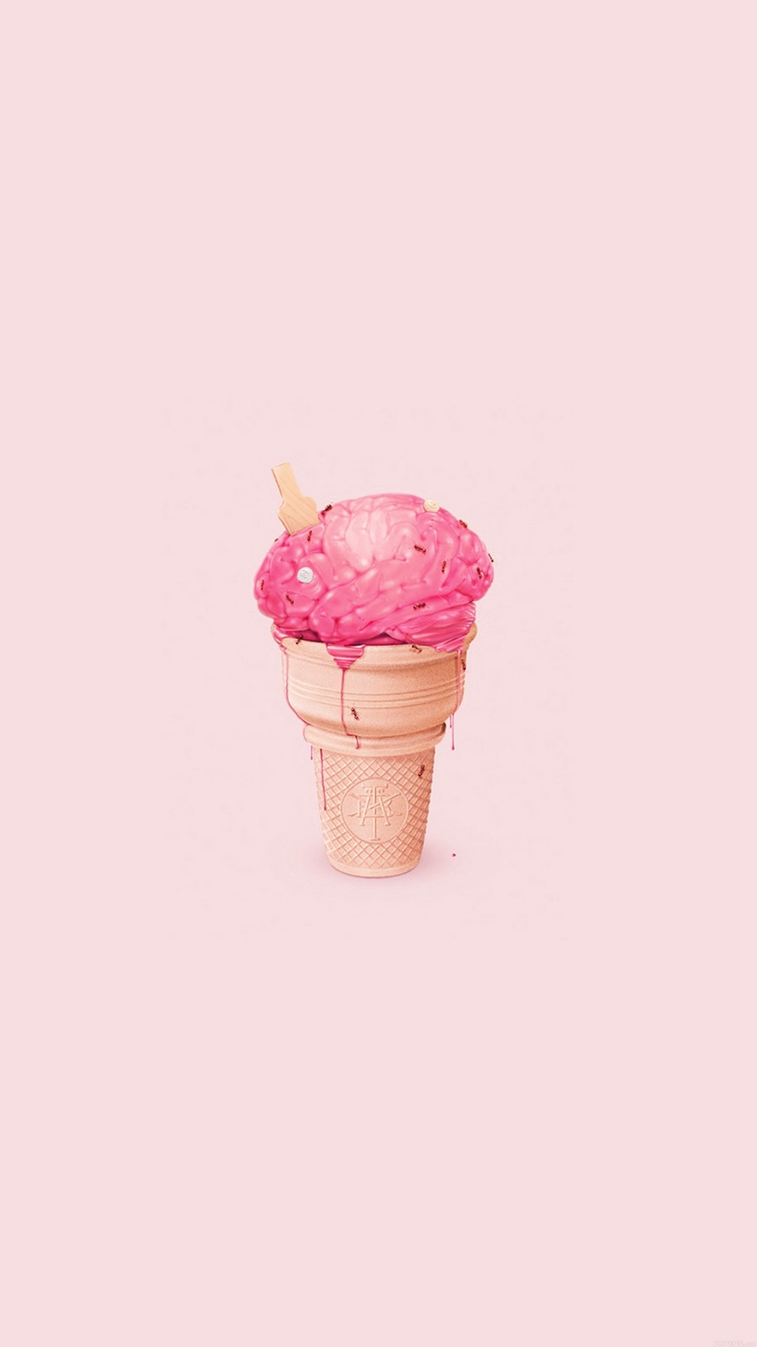 1080x1920 Brain Icecream Illust Art Cute Pink iPhone 6 Wallpaper .