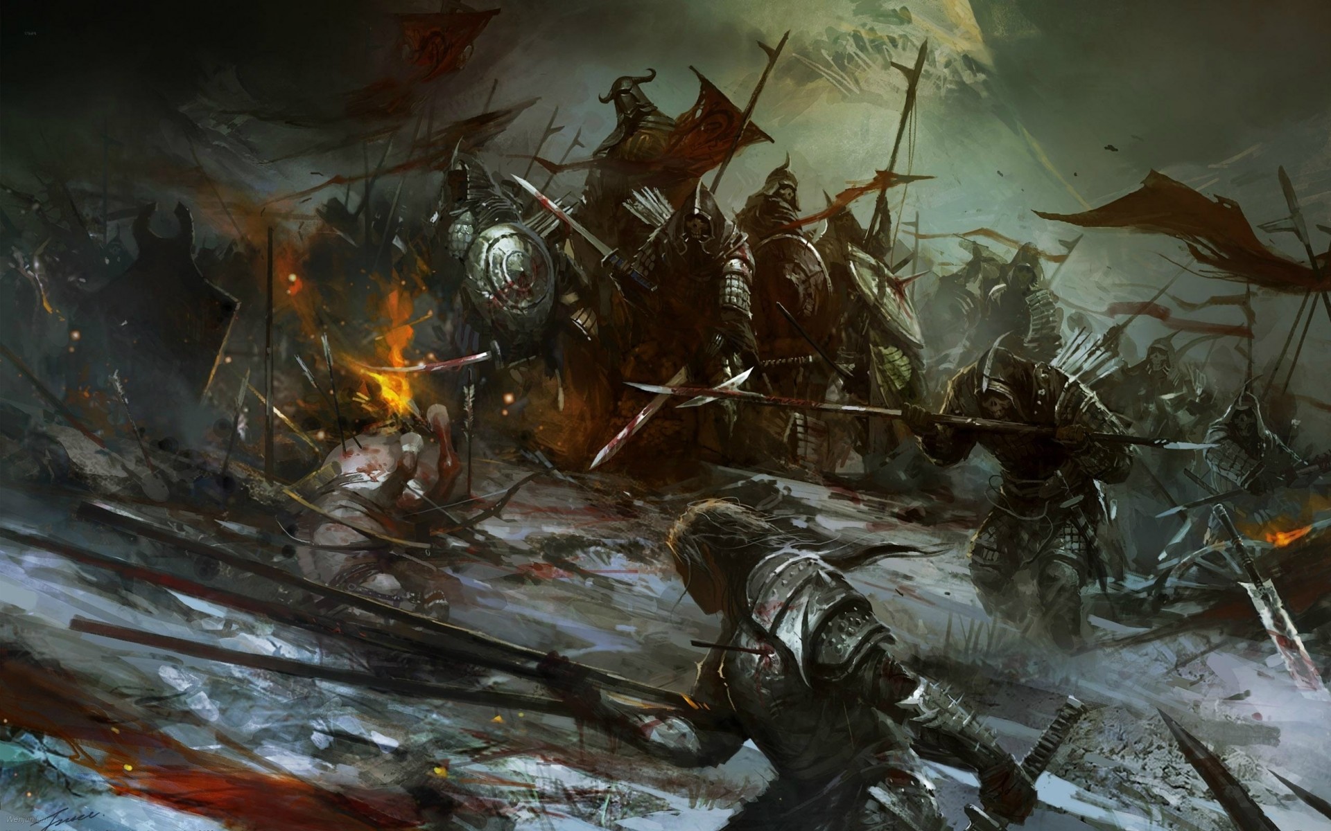1920x1200 Medieval Knights Wallpaper | ... dark warrior knight battle .