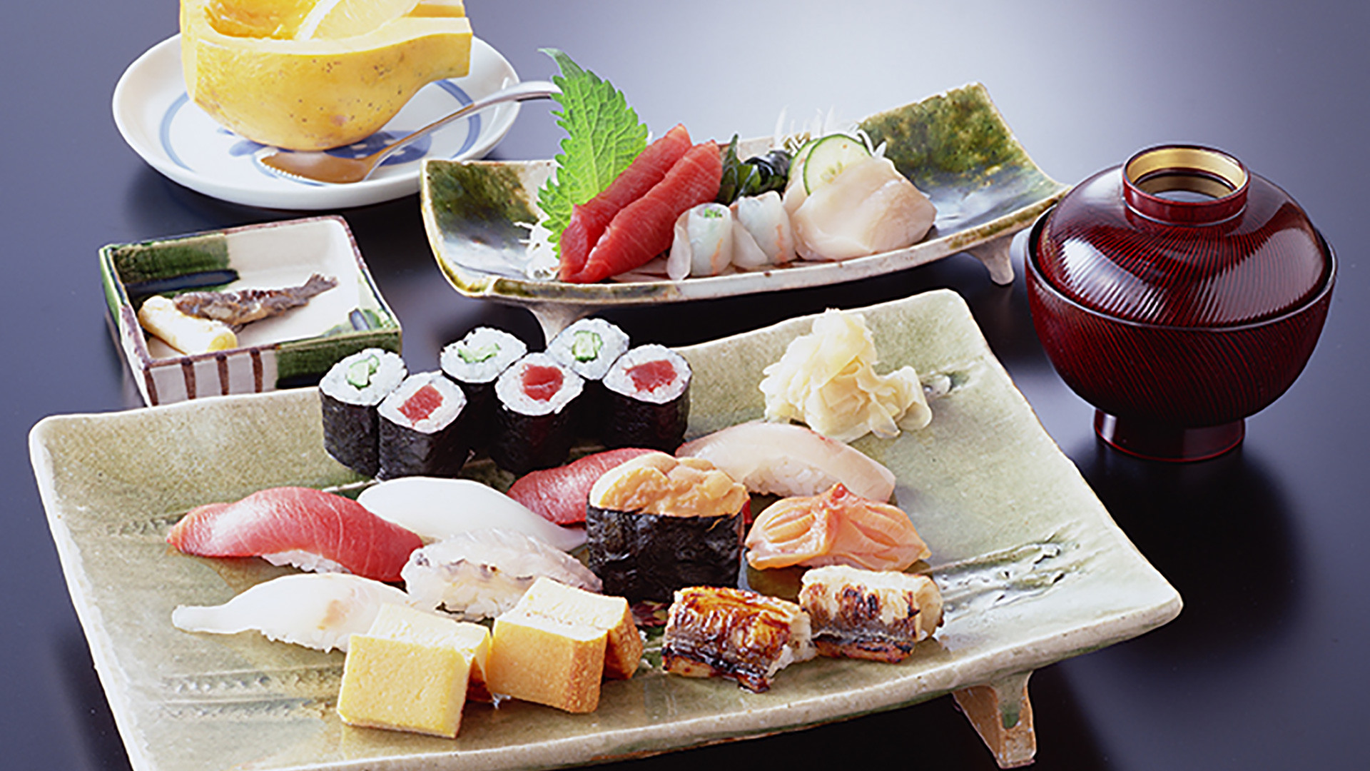 1920x1080 Highly acclaimed as one of the best sushi restaurants in Japan, Kyubey  offers an abundance of market-fresh seasonal fish delicately prepared with  small ...