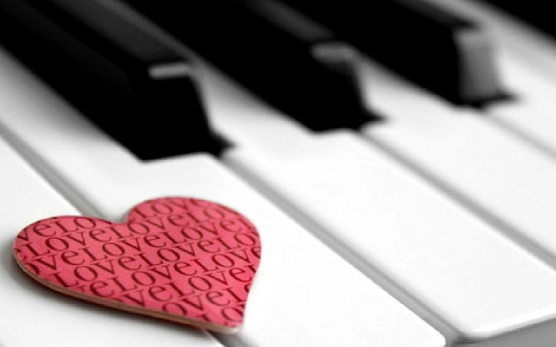 1920x1200 Piano Heart Pink Love