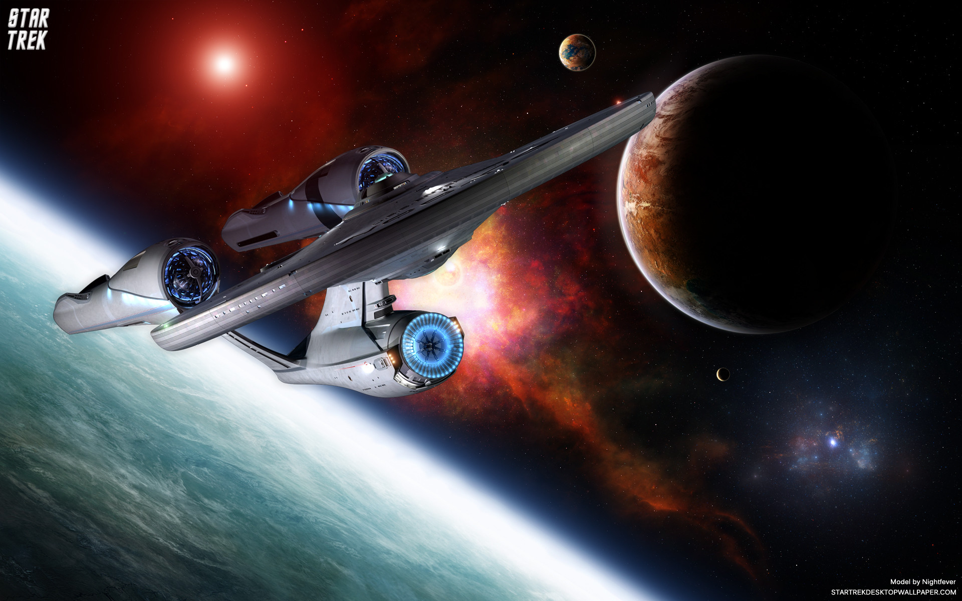 1920x1200 Star Trek USS Enterprise Discovering New Planets - free Star Trek computer desktop  wallpaper,
