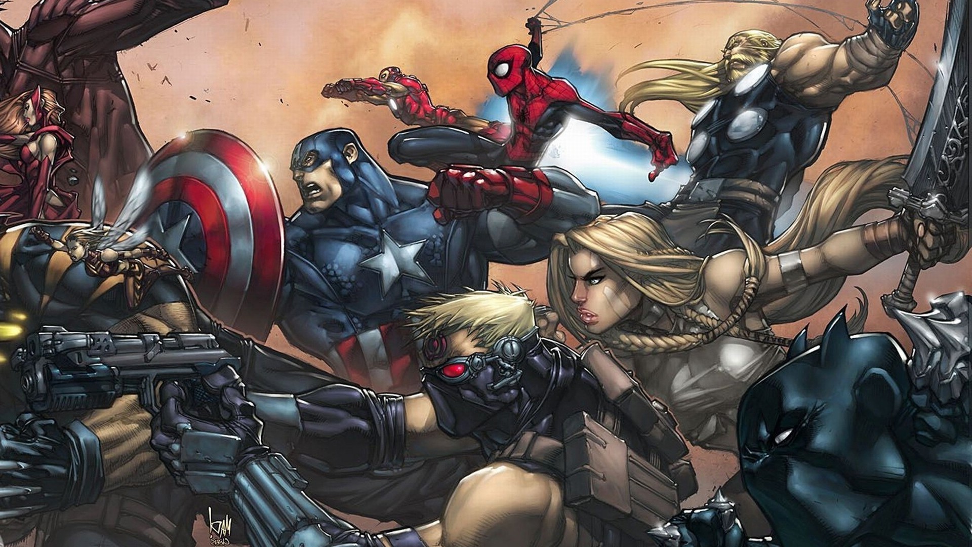 1920x1080 comics, Spider Man, Captain America, The Avengers, Thor, Hawkeye Wallpapers  HD / Desktop and Mobile Backgrounds