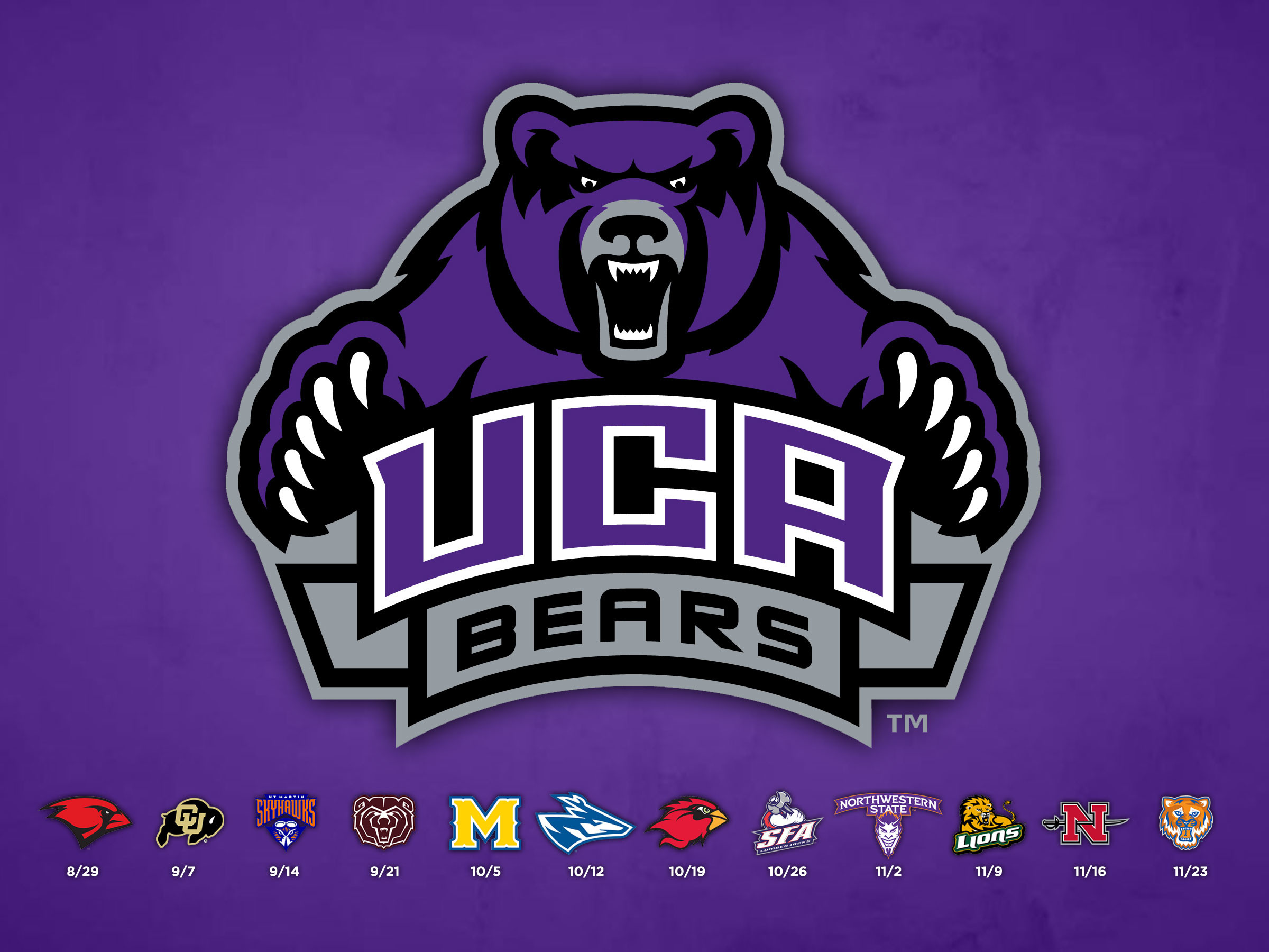 2400x1800 Click here to download a full size (2400 x 1800) UCA Bears Football  schedule wallpaper/background image for your computer.