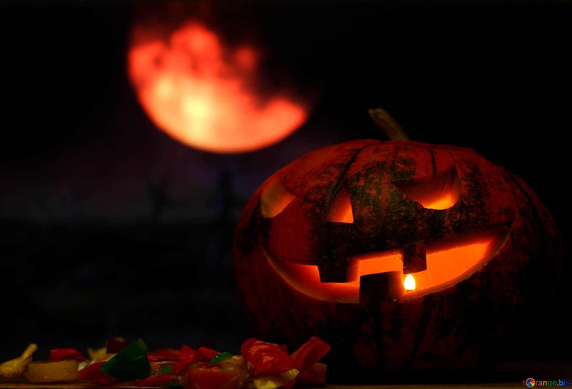 1920x1305 Download free image Halloween pumpkin in the background of the moon in HD  wallpaper size 1920px