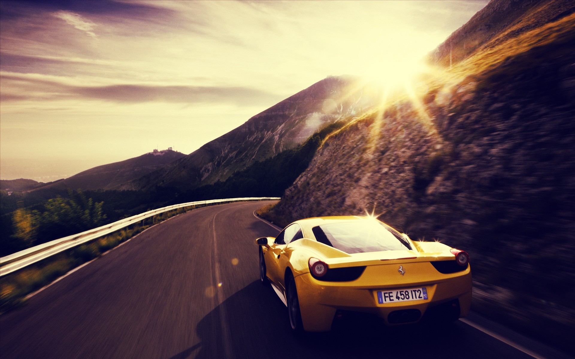 1920x1200 sunset, Cars, Ferrari, Roads, Vehicles, Supercars, Ferrari, 458, Italia  Wallpapers HD / Desktop and Mobile Backgrounds