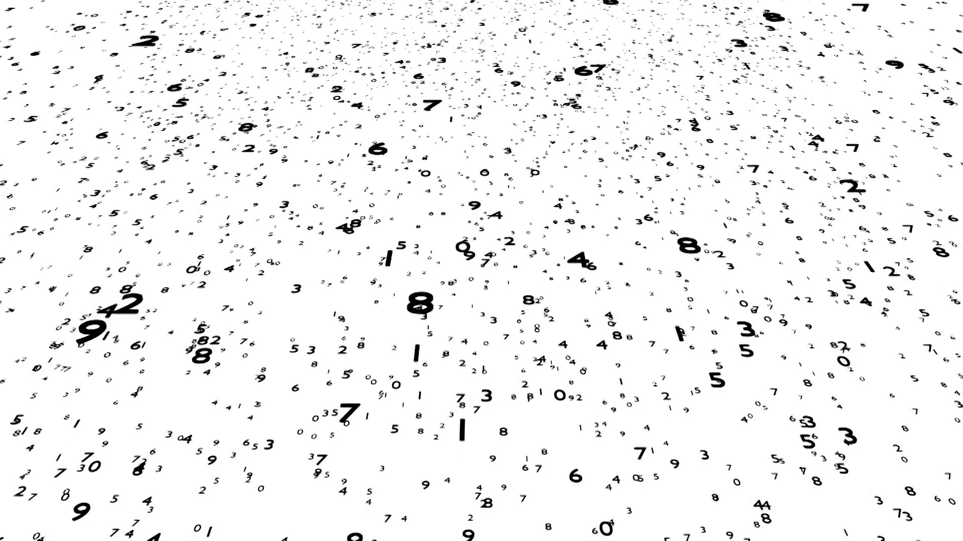 1920x1080 Animated flying black numbers from 0 to 9 on white background. Motion  Background - VideoBlocks
