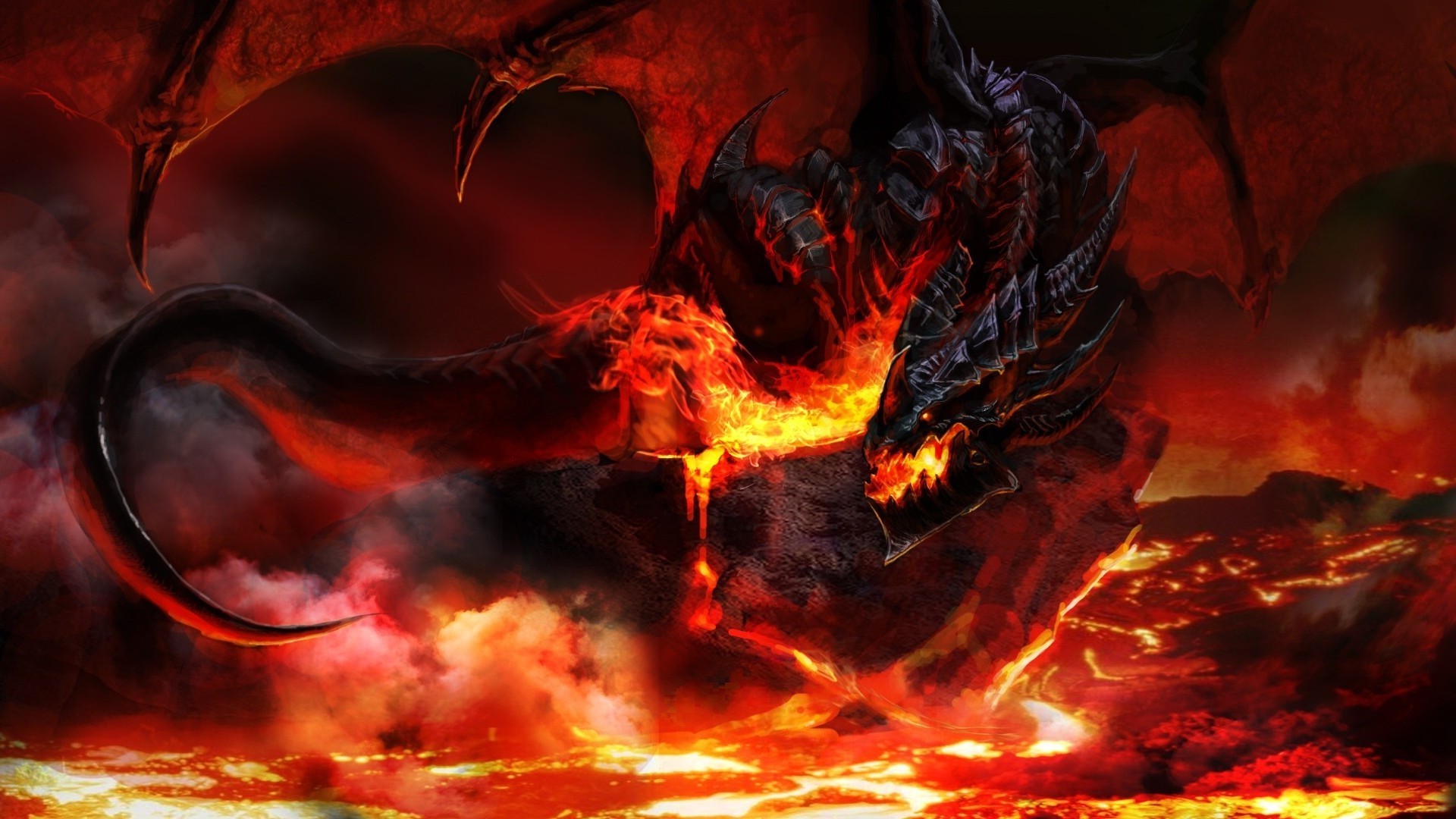 1920x1080 dragon, Fire, Dragon Wings, Wings, Fantasy Art, World Of Warcraft, Video  Games, Deathwing Wallpapers HD / Desktop and Mobile Backgrounds