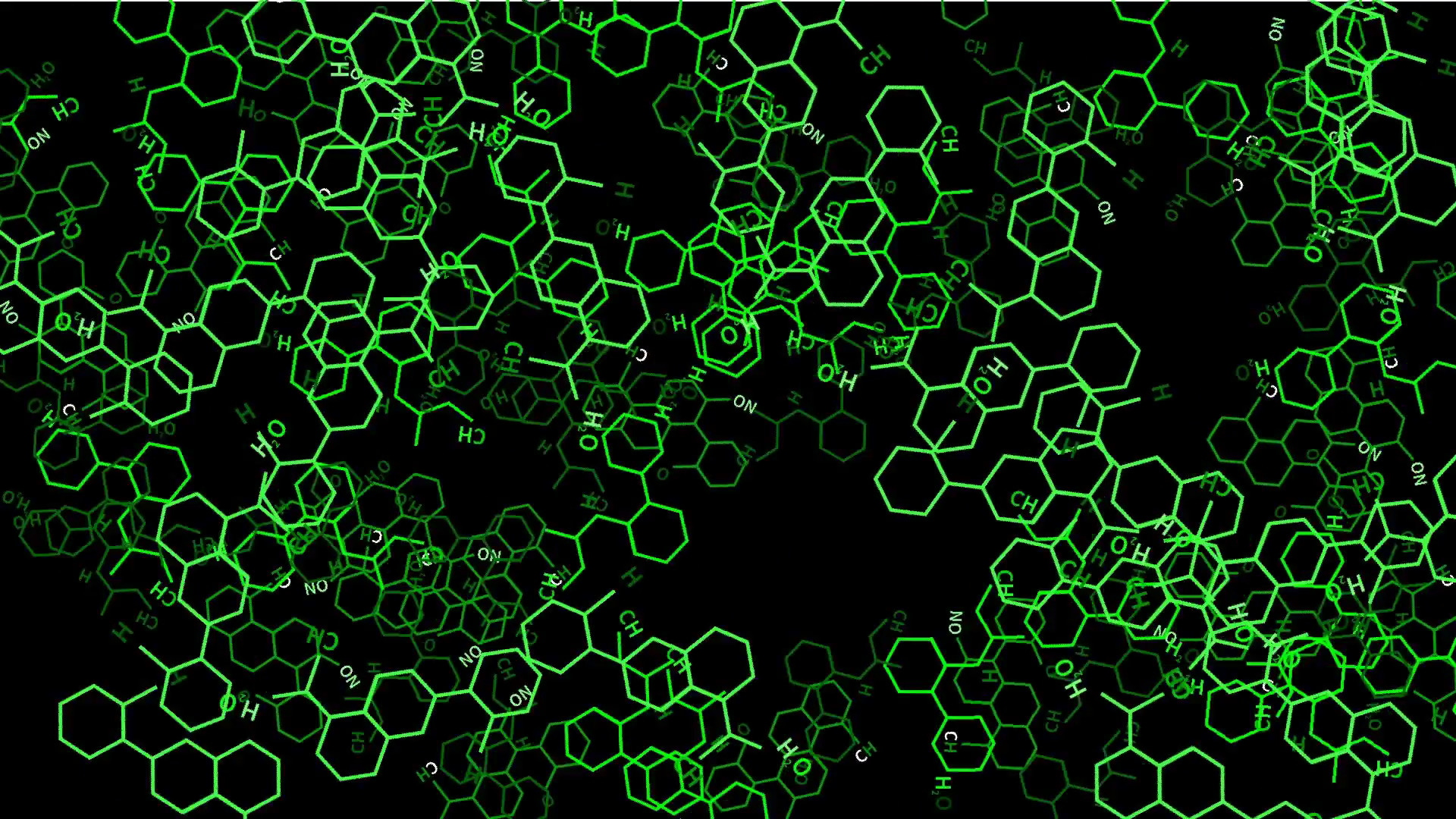 1920x1080 Animation of organic chemistry formulas in green matrix style Motion  Background - Storyblocks Video