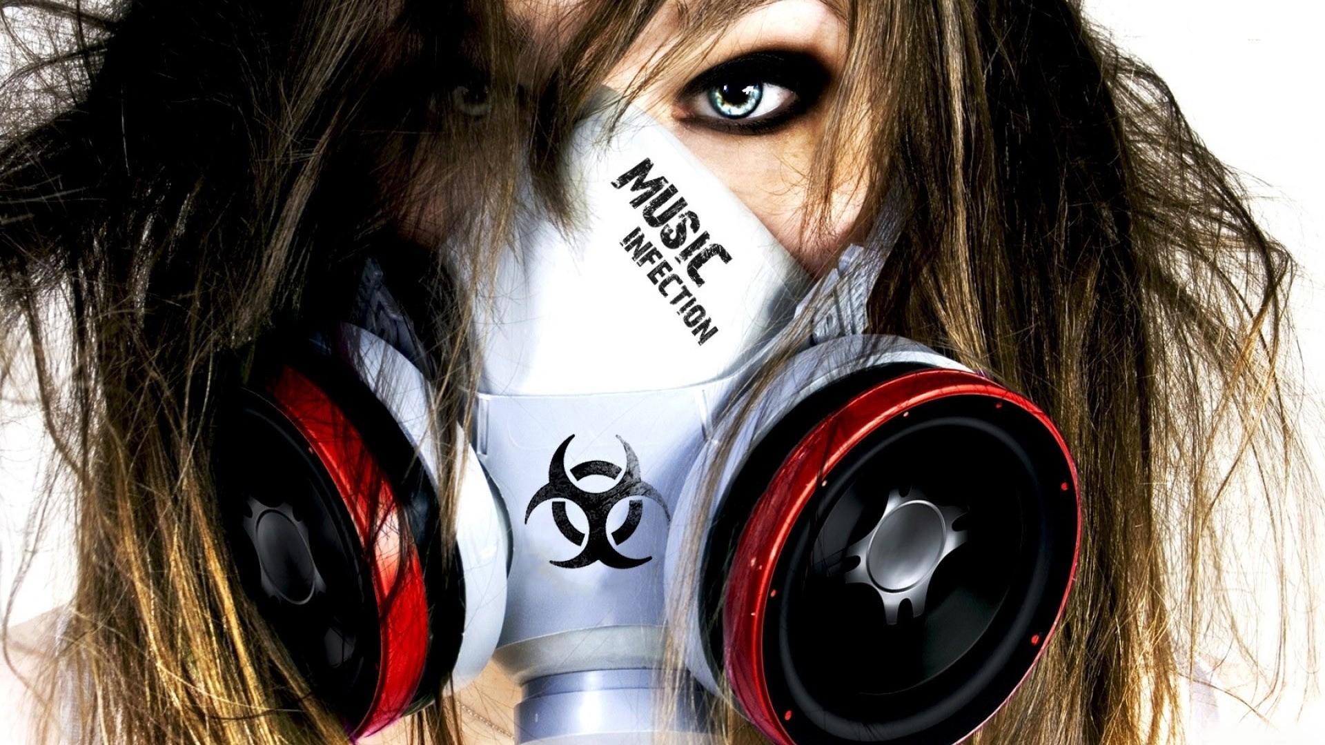 1920x1080 women, Music, Infection, Photography, Artwork, Gas Masks, Biohazard  Wallpapers HD / Desktop and Mobile Backgrounds