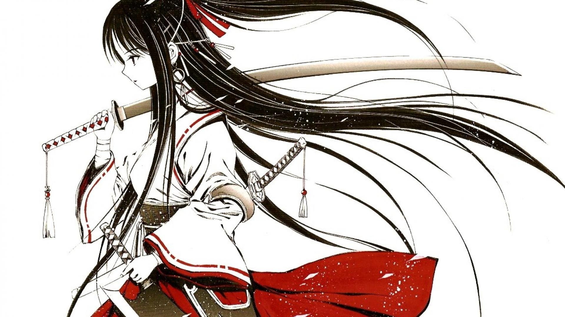 1920x1080 Anime-girl-samurai-female-warrior-swords-katana wallpaper |  |  580751 | WallpaperUP
