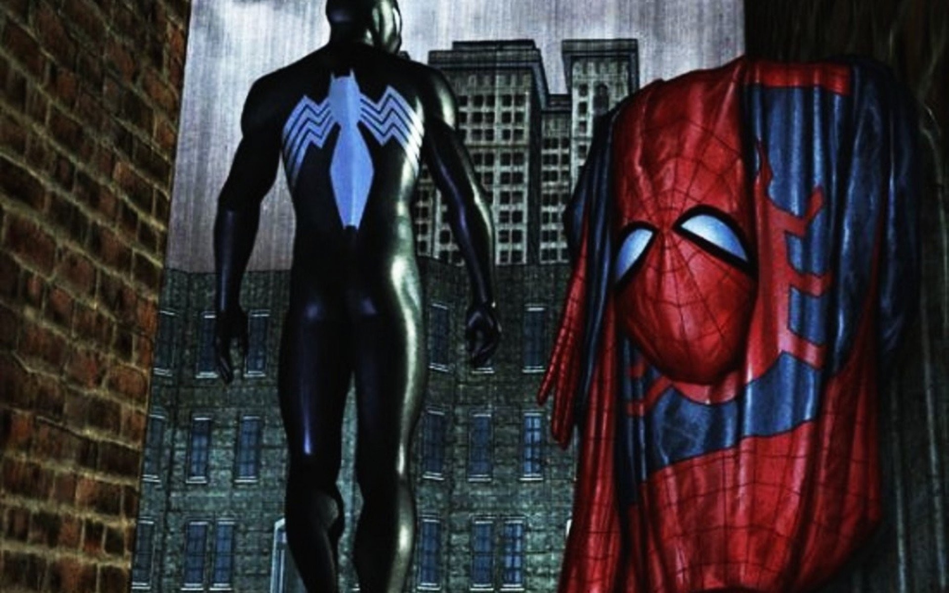 SpiderMan PS Black Suit HD wallpaper
