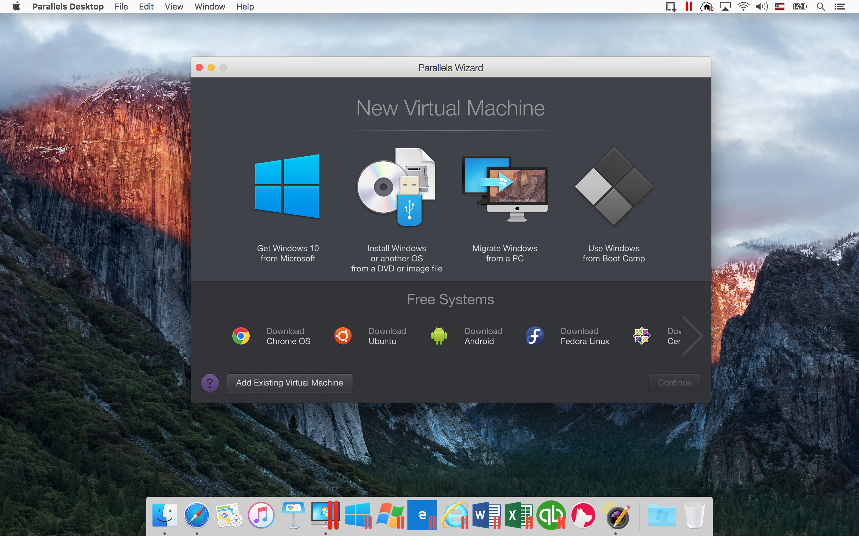 2880x1800 A screenshot of Sierra running in the background and the Parallels Desktop  Wizard in the foreground