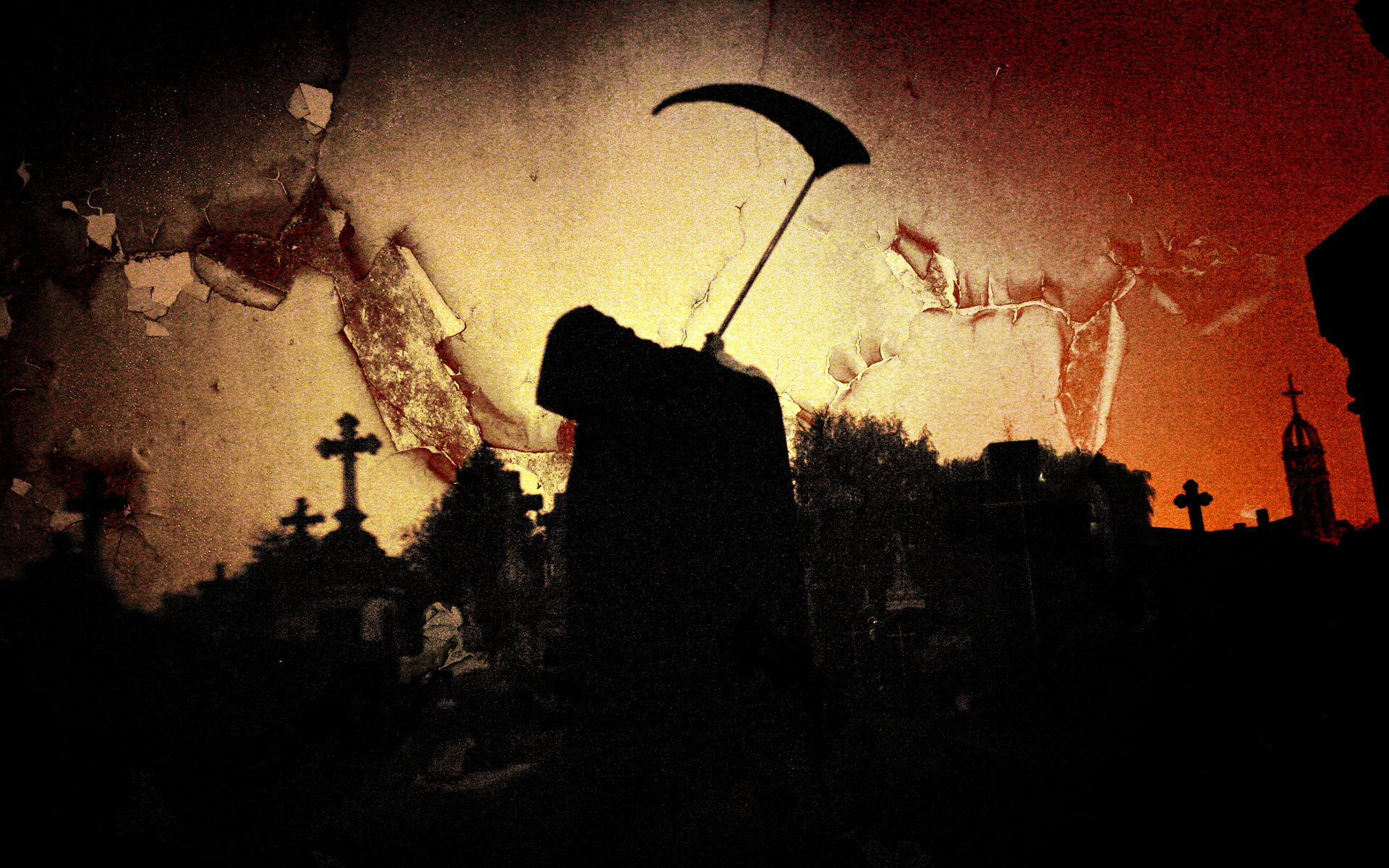 1920x1200 Dark Grim Reaper Horror Skeletons Skull Creepy Cemetary Cross Gothic  Wallpaper At Dark Wallpapers