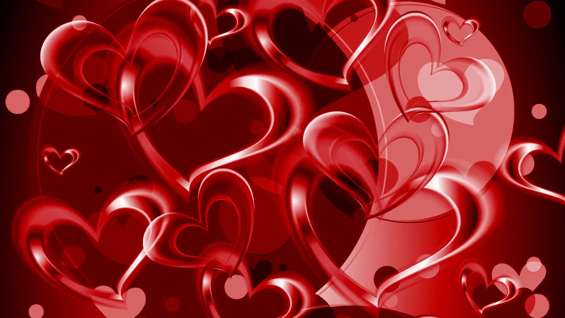 1920x1080  Valentine Day graphic design with red hearts. Video animation HD  