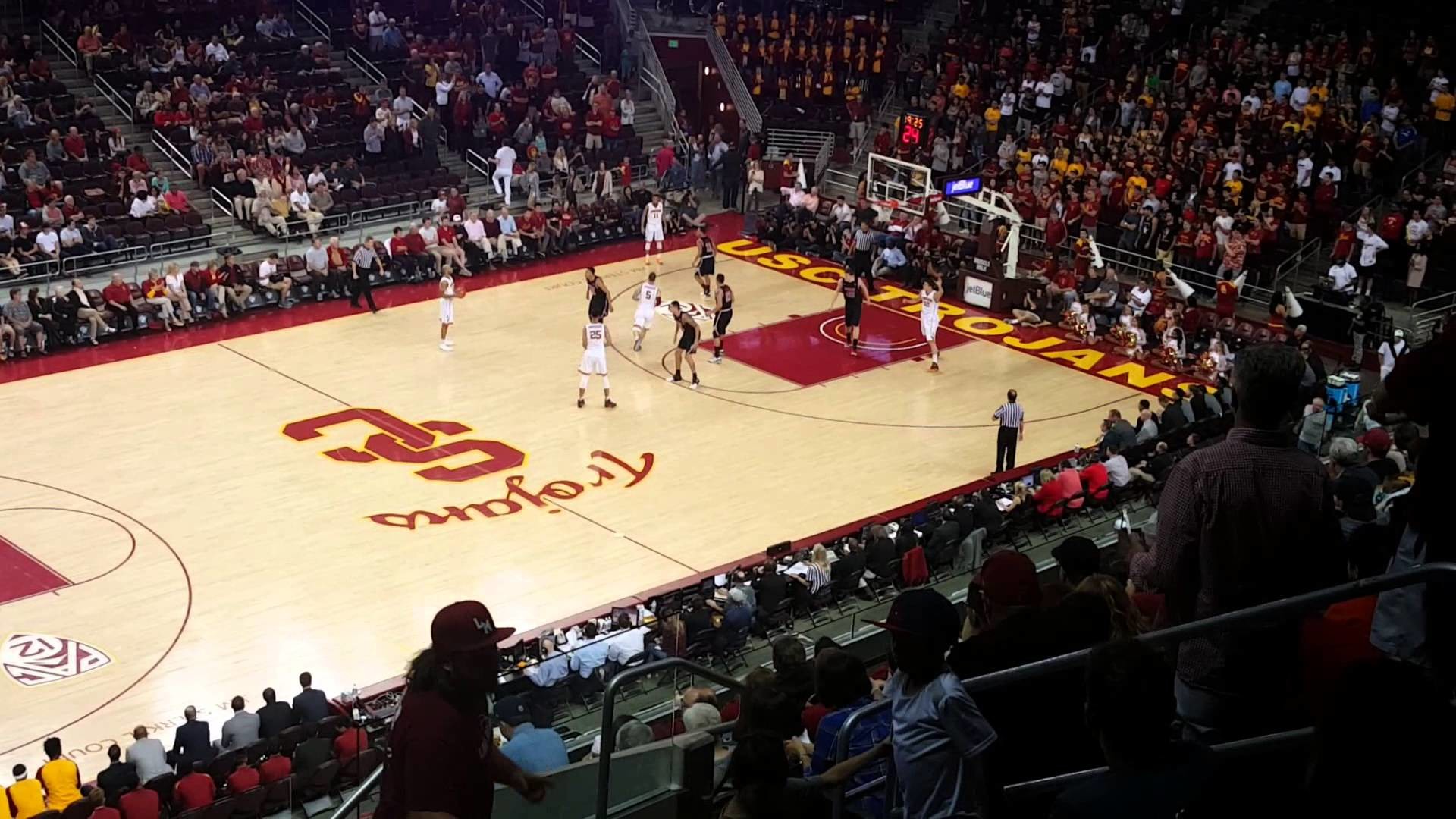 1920x1080 USC Trojans vs. Utah Utes Tip Off NCAA Basketball at Galen Center First  Minute 2-21-16