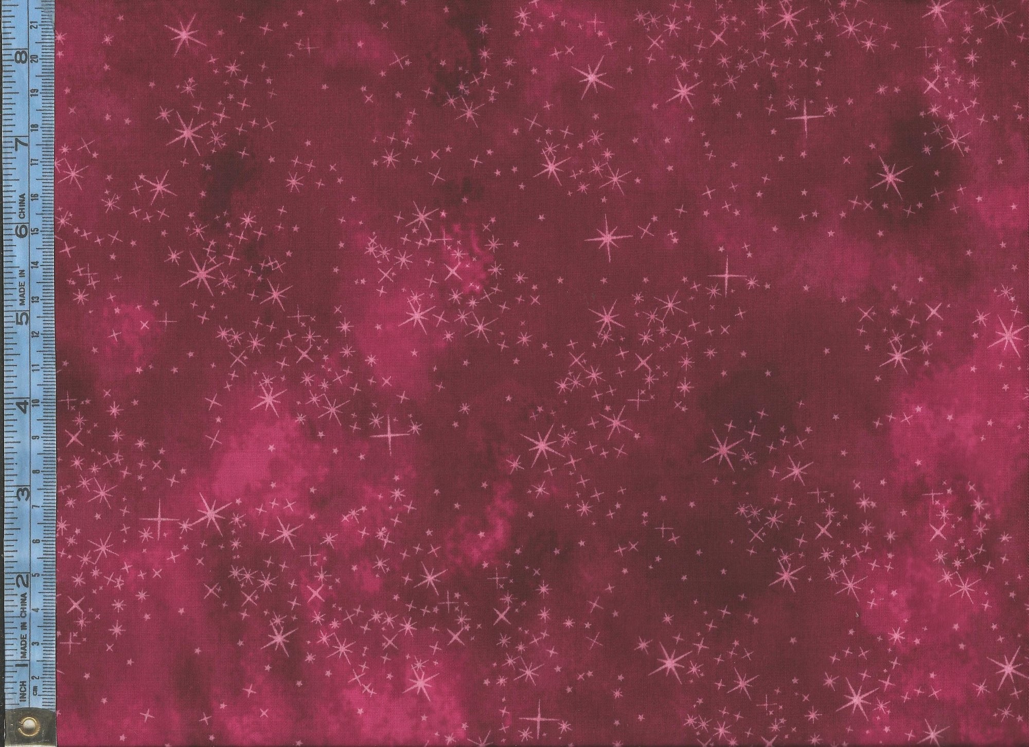 2000x1452 Sugar Plum - stars on mottled rose red and bright pink background