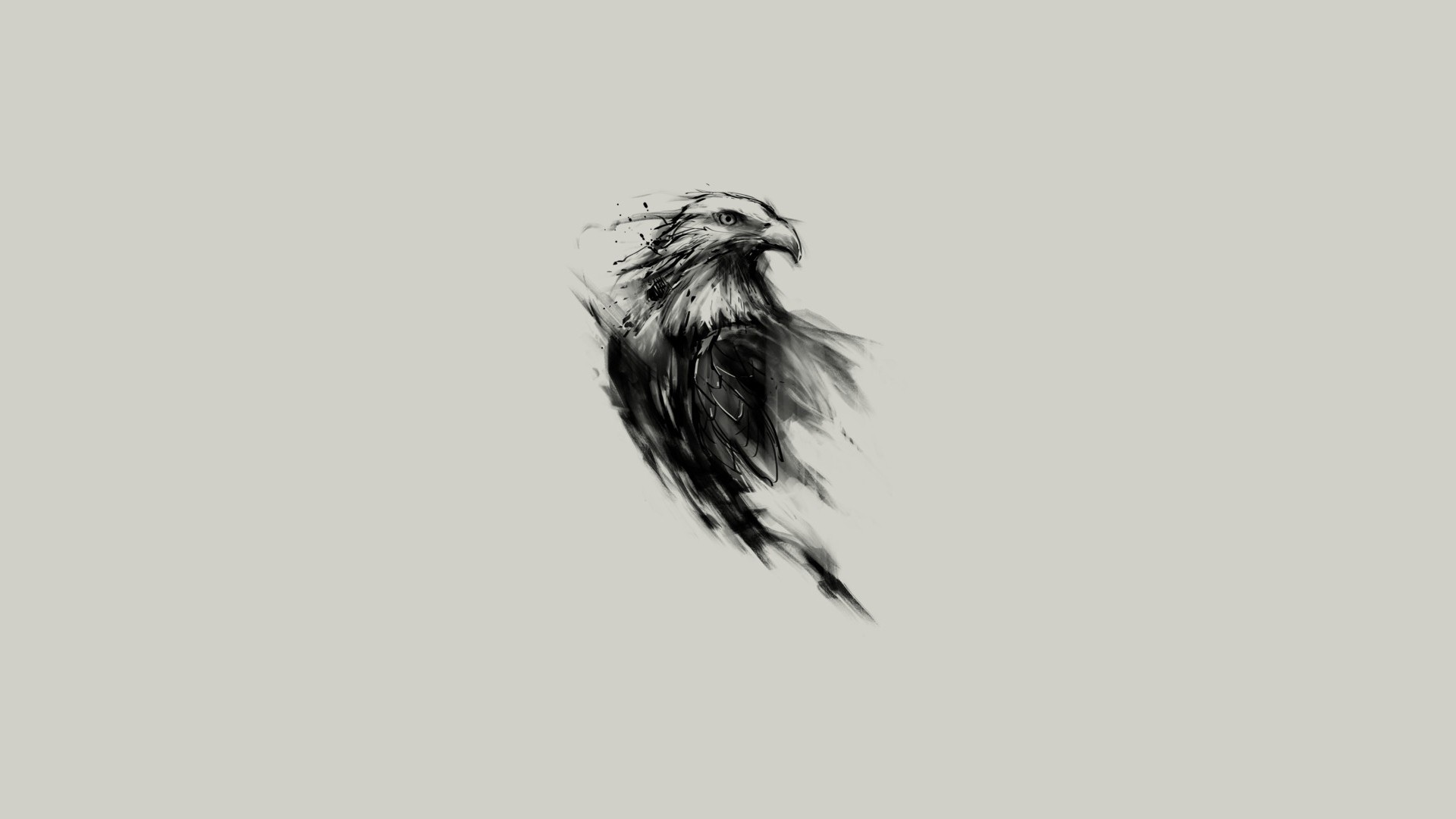 1920x1080 eagle, Bald Eagle, Birds, Simple Background, Sketches, Monochrome, Animals,  Simple, Artwork, Digital Art Wallpapers HD / Desktop and Mobile Backgrounds