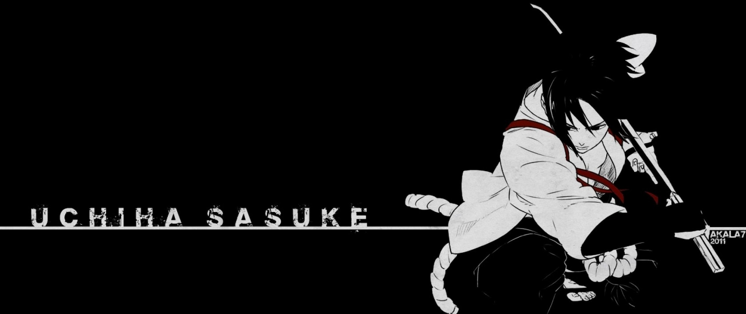 2560x1080 Preview wallpaper uchiha sasuke, naruto, art 