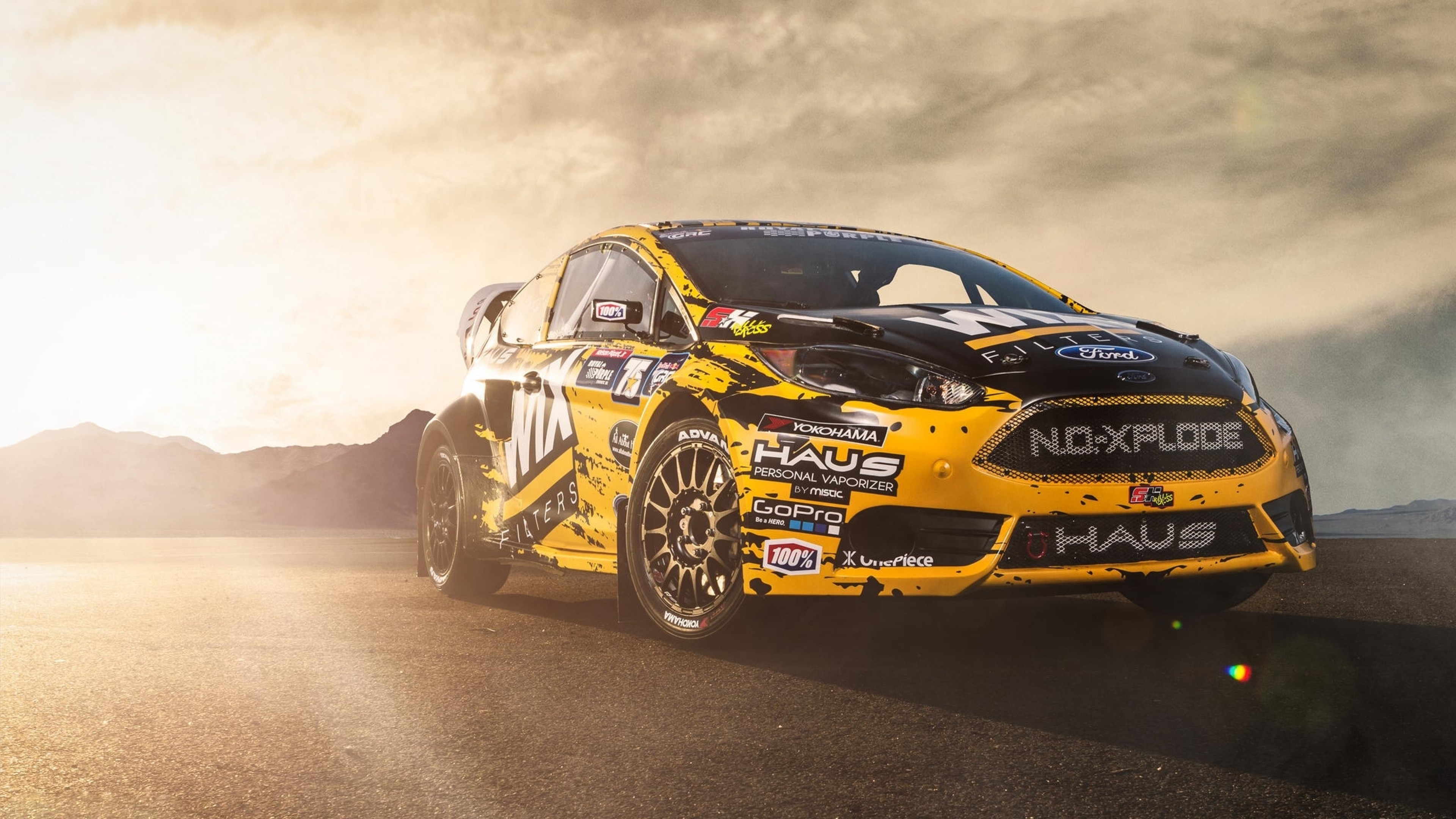 3840x2160 Preview wallpaper ford, fiesta, st, racing car, side view 