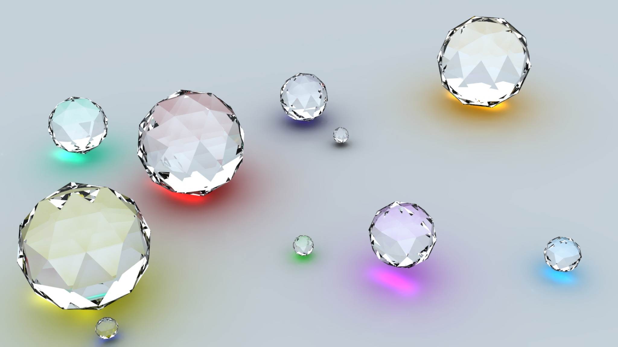 2048x1152  Wallpaper diamonds, shape, reflection, surface