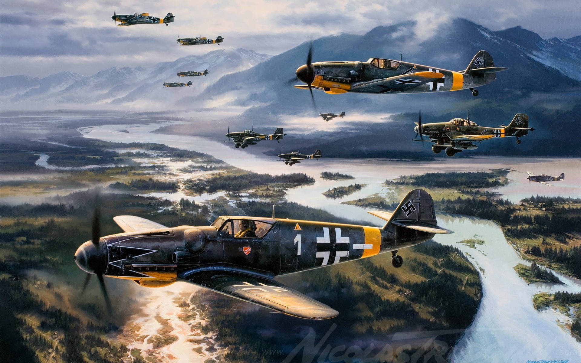 1920x1200 Messerschmitt, Messerschmitt Bf 109, World War II, Germany, Military,  Aircraft, Military Aircraft, Luftwaffe, Airplane Wallpapers HD / Desktop  and Mobile ...