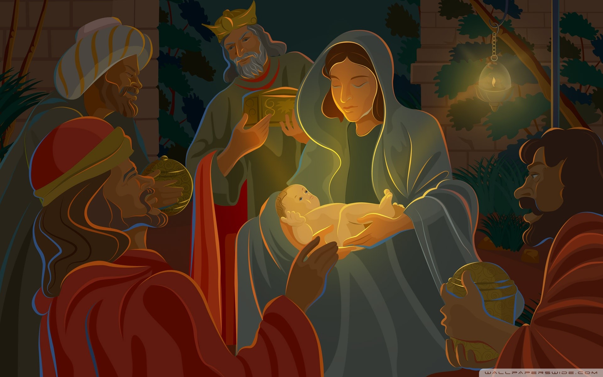 1920x1200 Festive Christmas CG - Digital Christmas illustration - Illustration - Nativity  scene - The Birth of Jesus 25