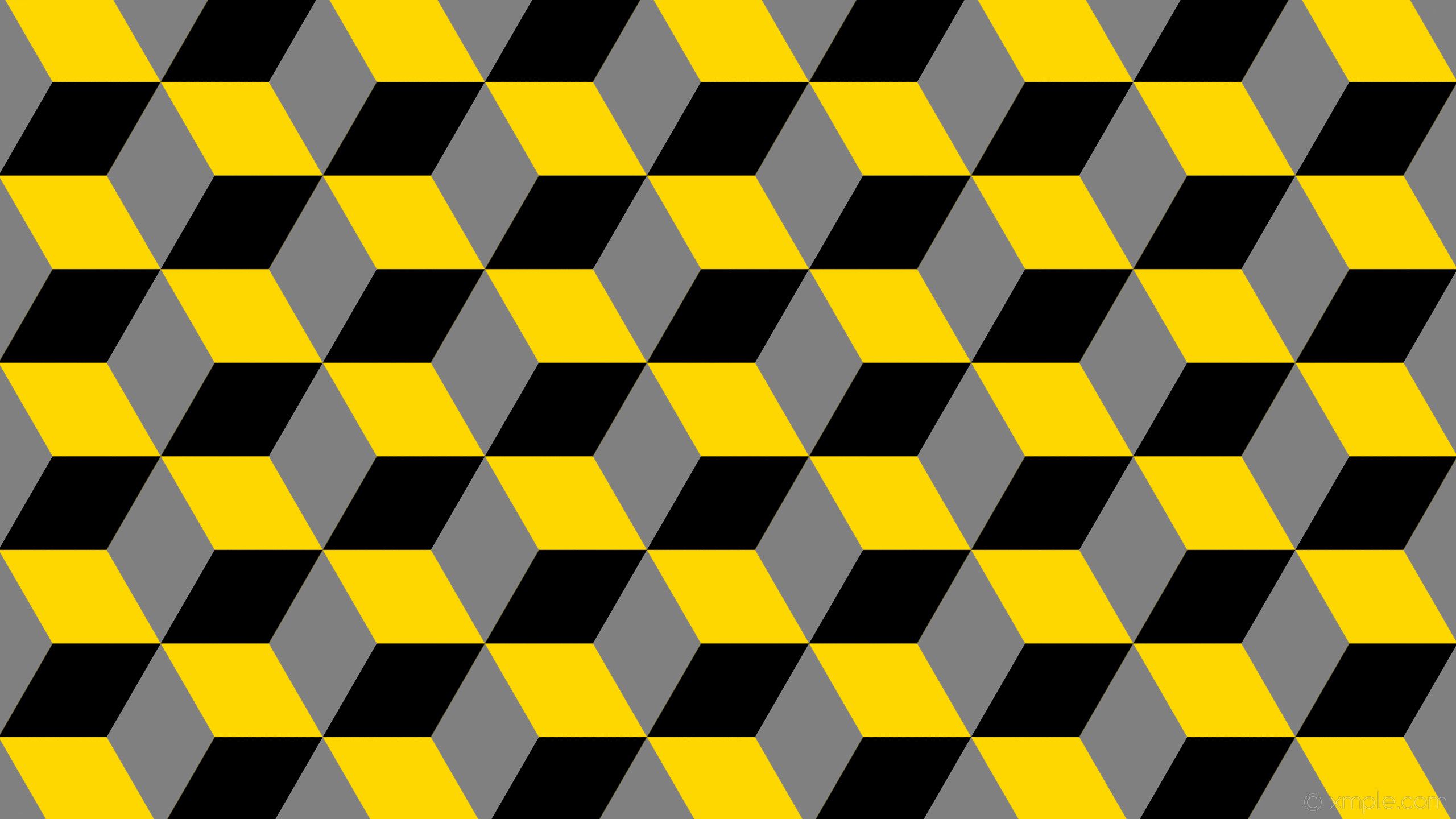 2560x1440 wallpaper grey yellow 3d cubes black gold gray #ffd700 #808080 #000000 330Â°