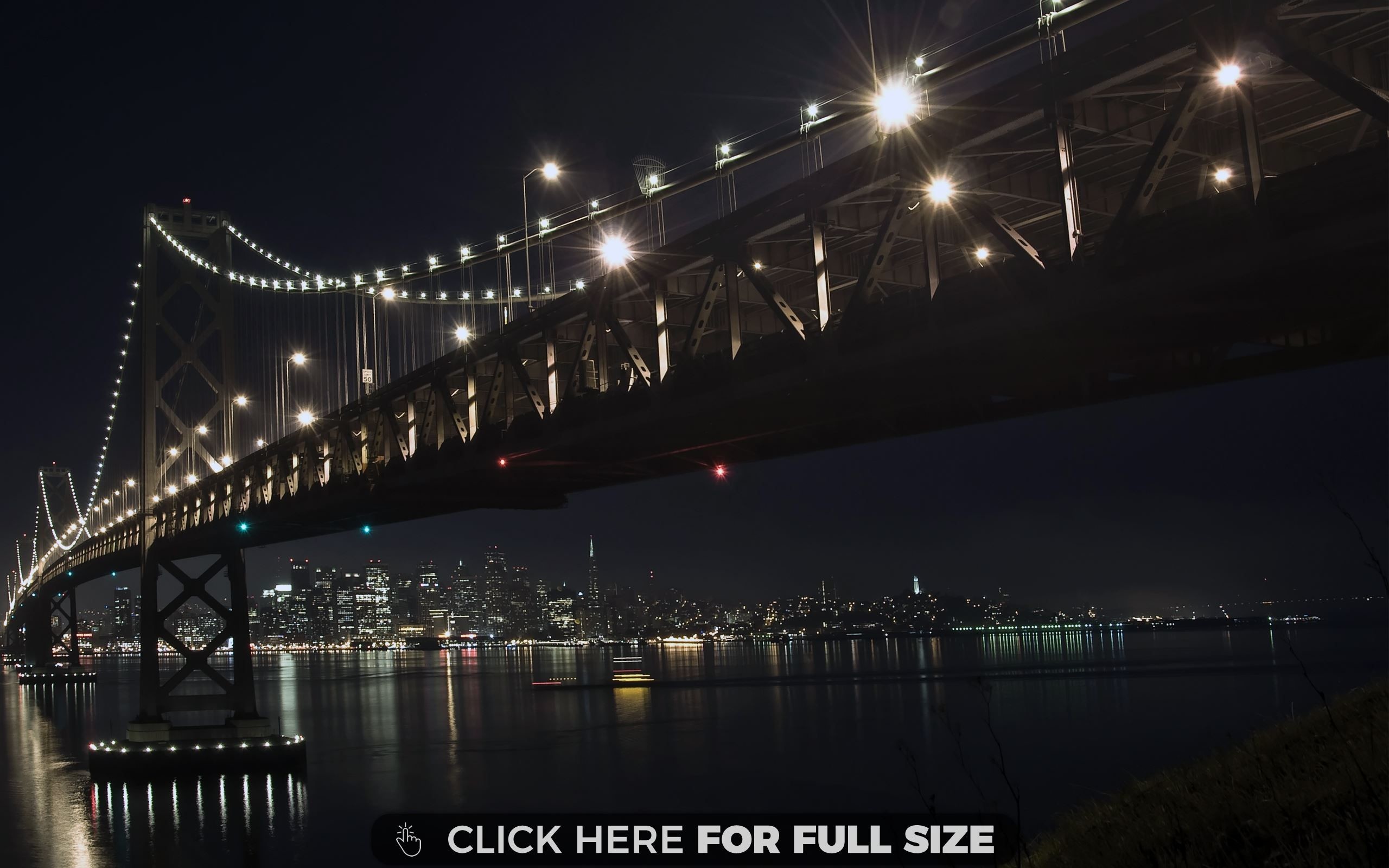 2560x1600 The Bay Bridge by Night