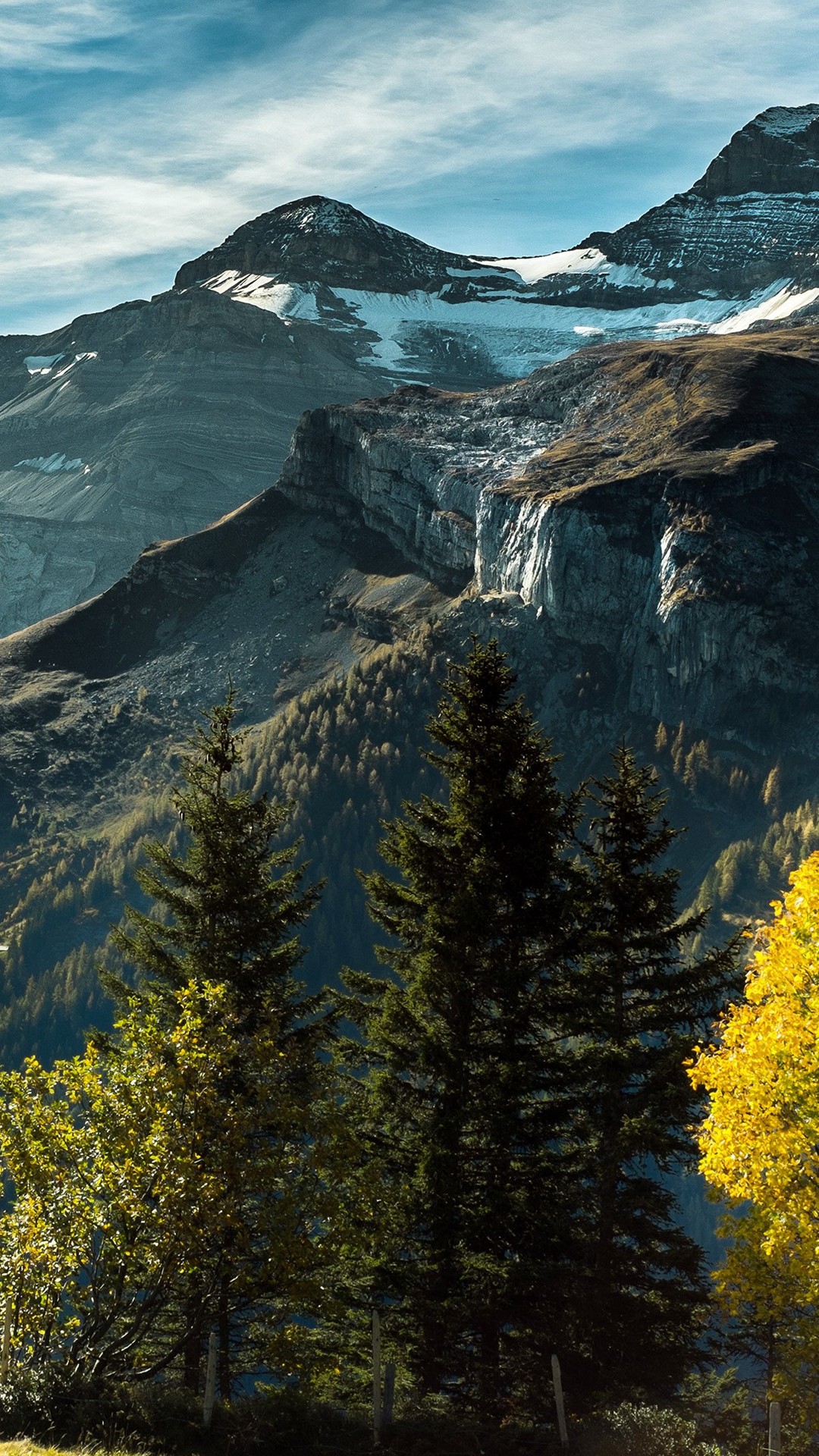 1080x1920 Landscape Mountain View Sky Green Wood #iPhone #6 #plus #wallpaper