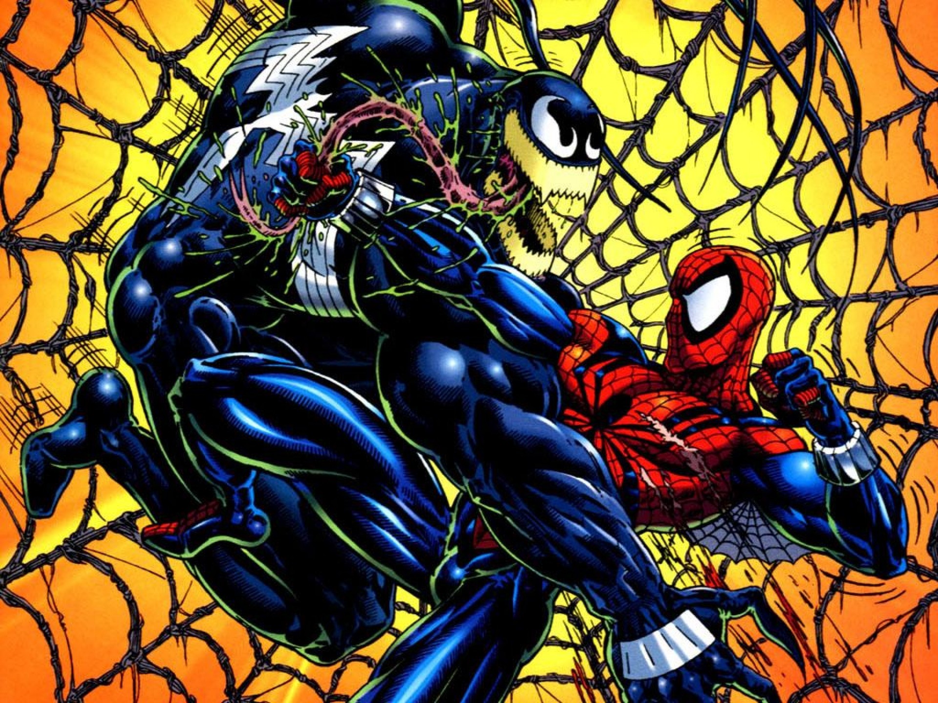 1920x1440 spiderman vs venom wallpaper