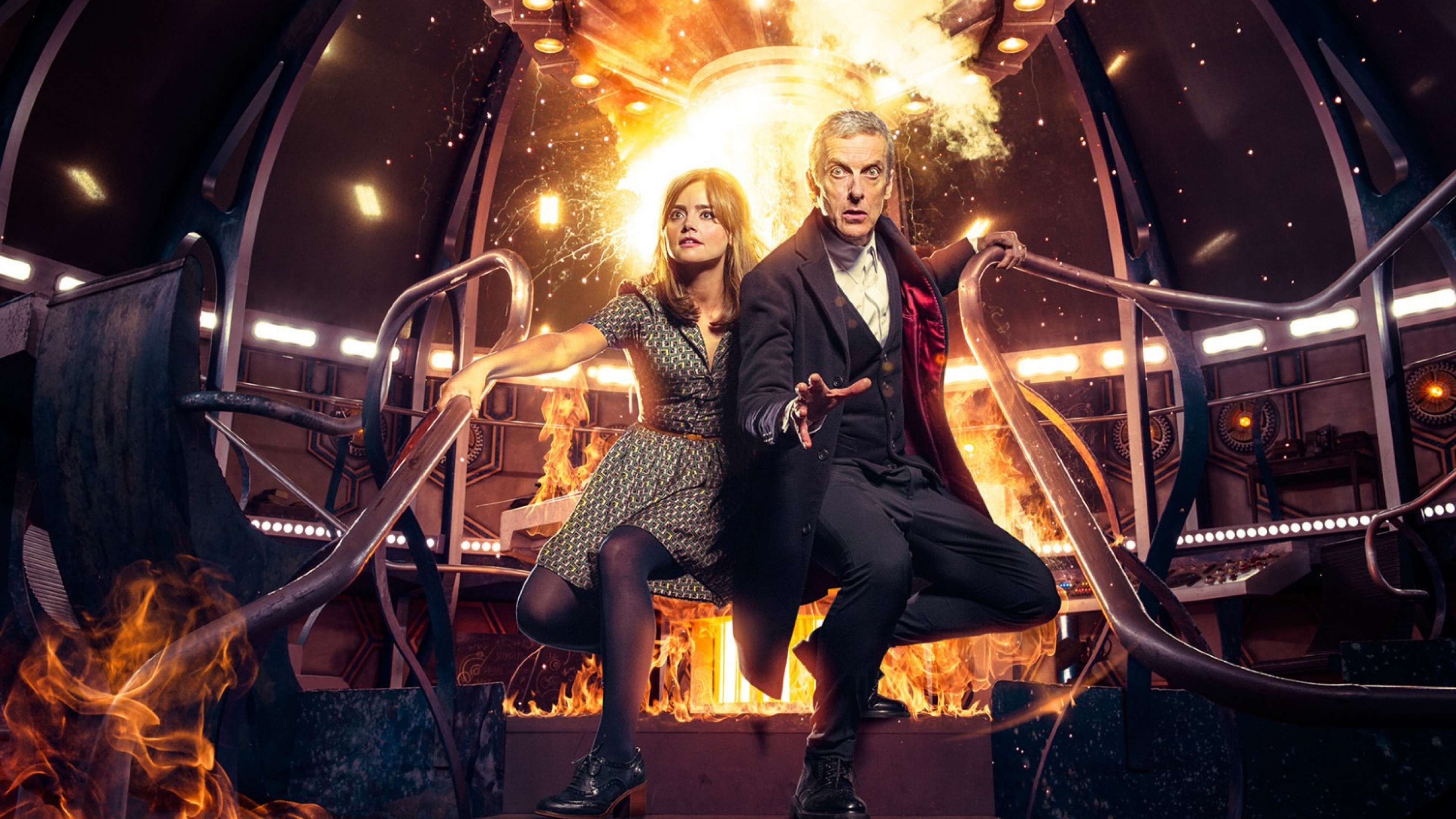 3840x2160 Preview wallpaper doctor who, peter capaldi, jenna coleman 