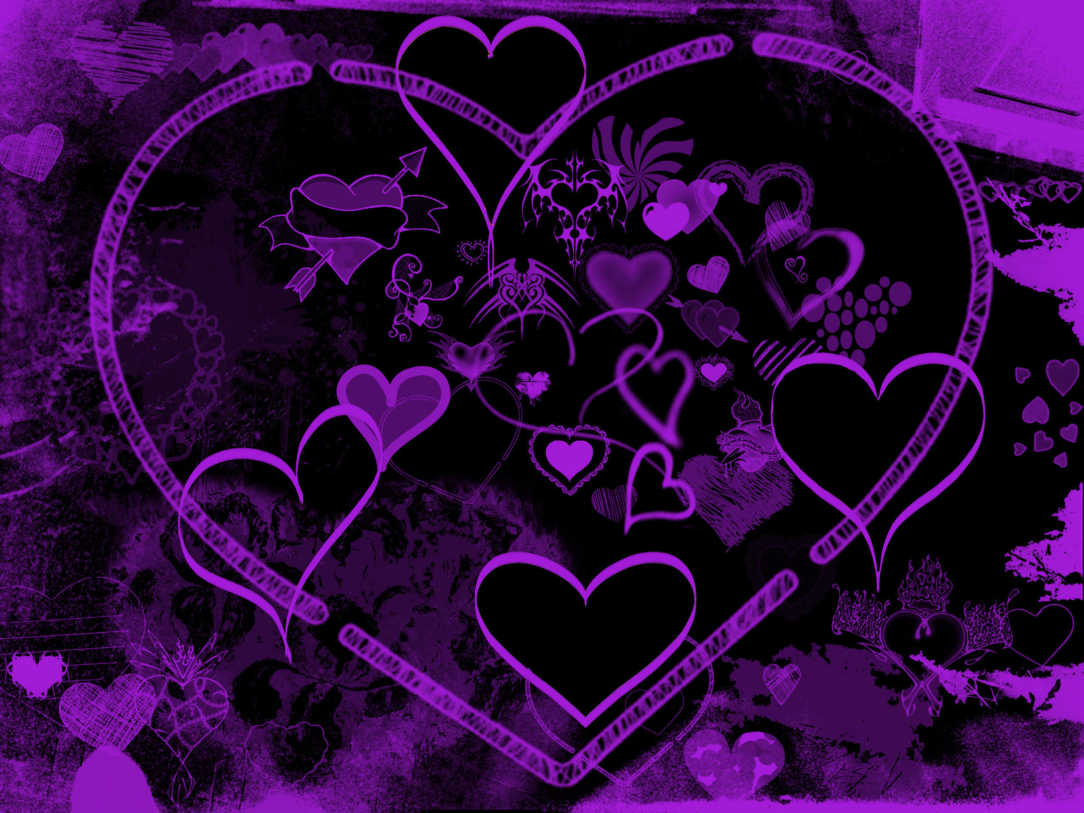 2160x1620 Purple Hearts by Daemonika on DeviantArt