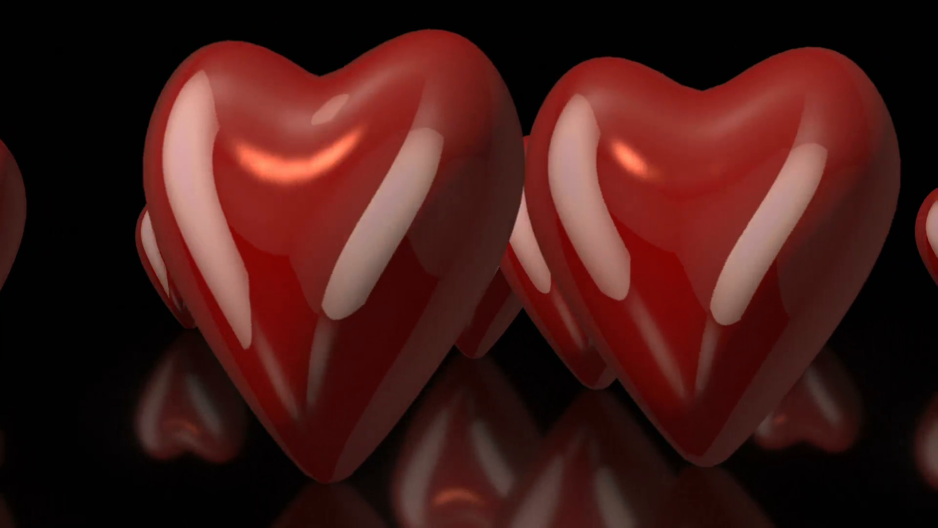 1920x1080 3D Rotating Love Hearts in Black Background Motion Background - VideoBlocks