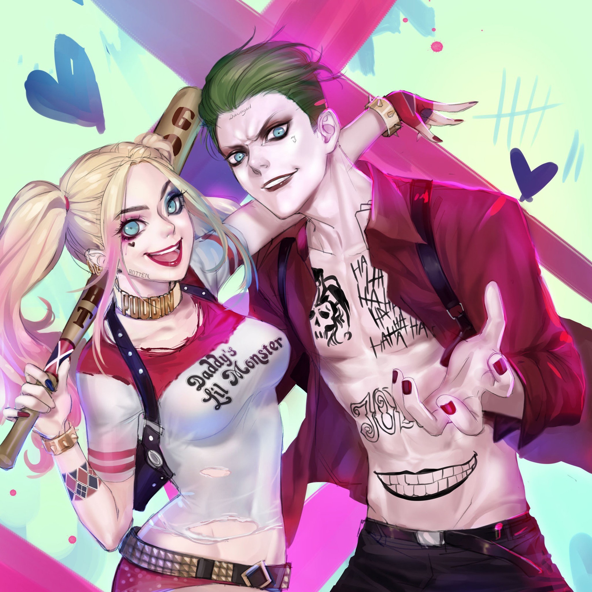2048x2048 Harley Quinn, Sexy, Smile, Shoes, Suicide Squad Wallpaper for