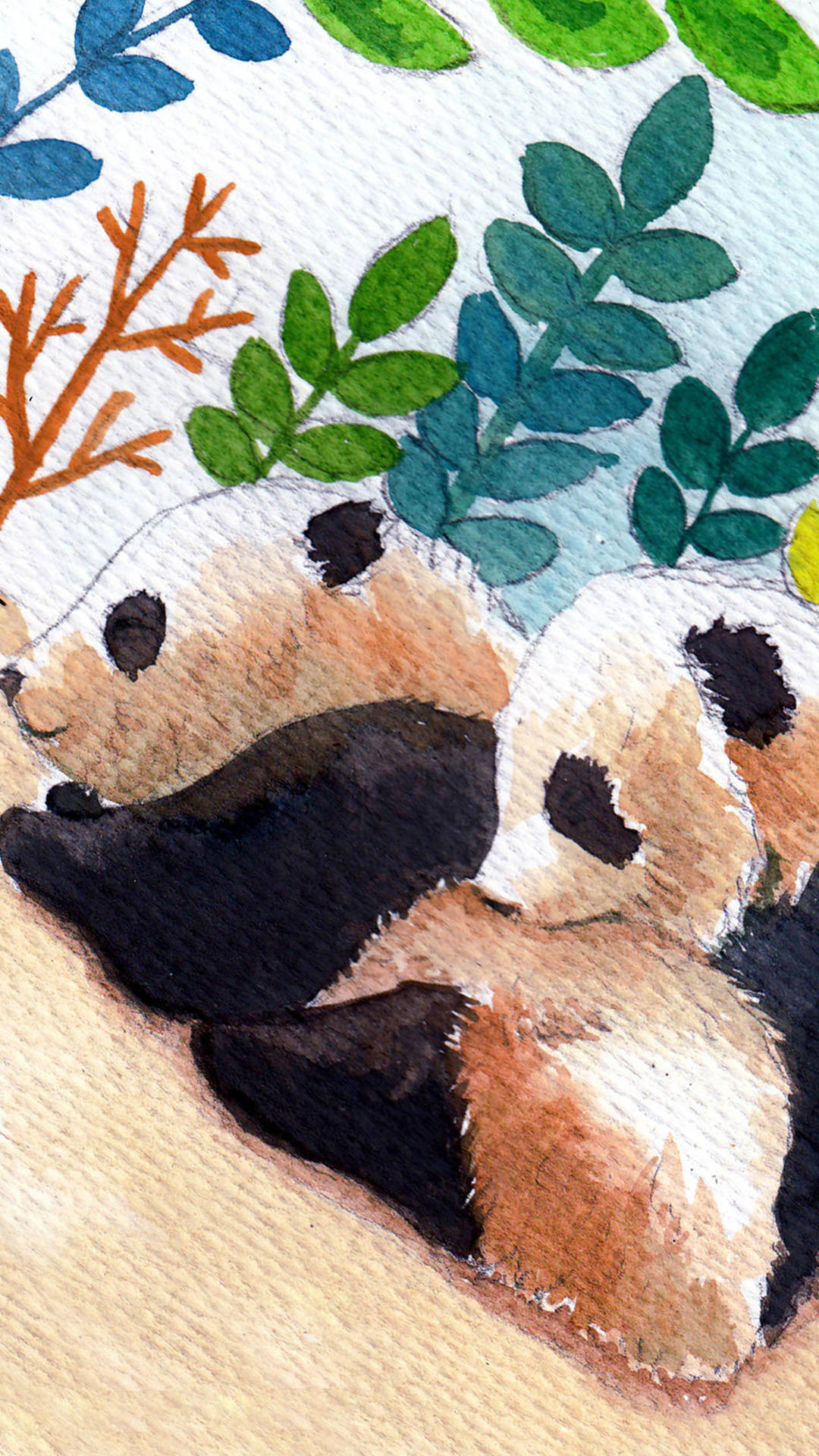 1080x1920 Two cute pandas