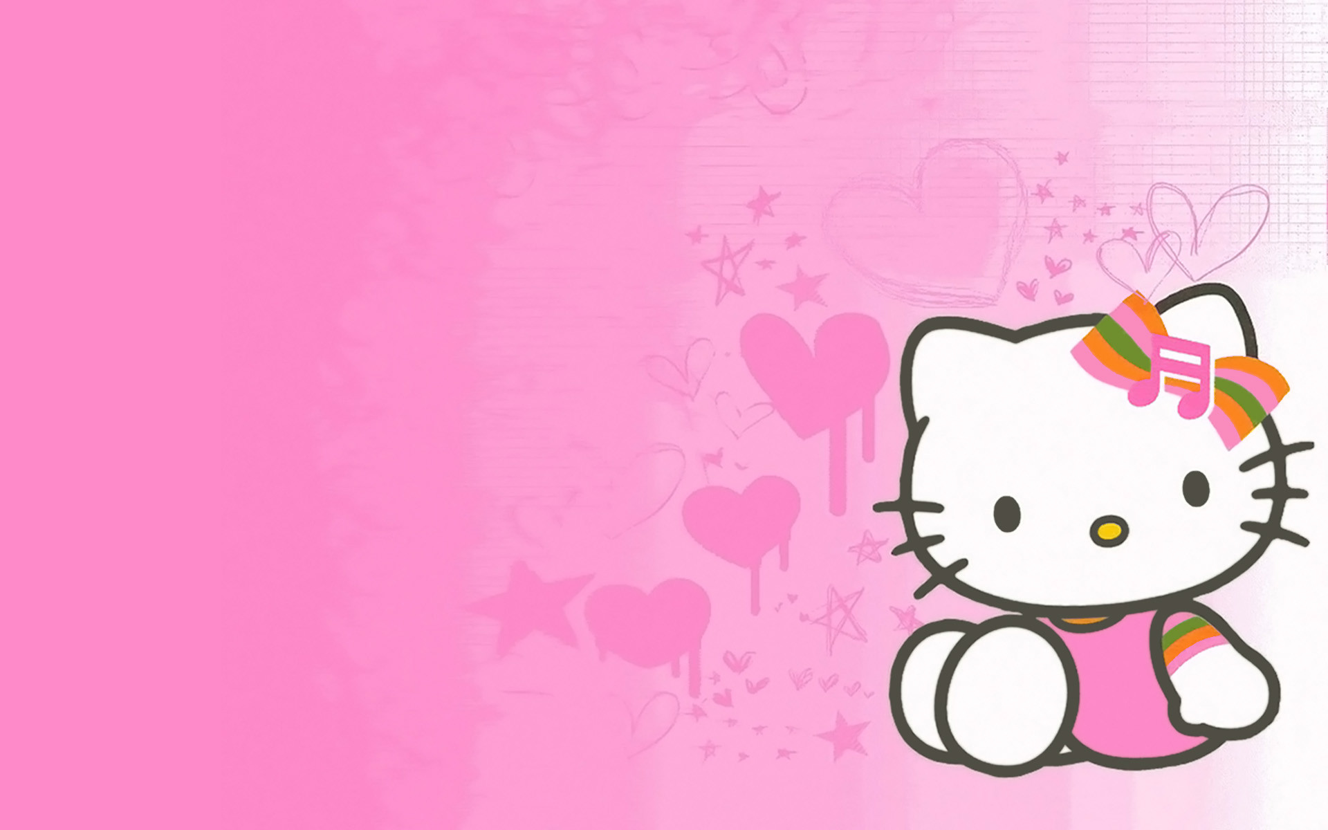 1920x1200 Cute pink wallpaper HD kitty image.