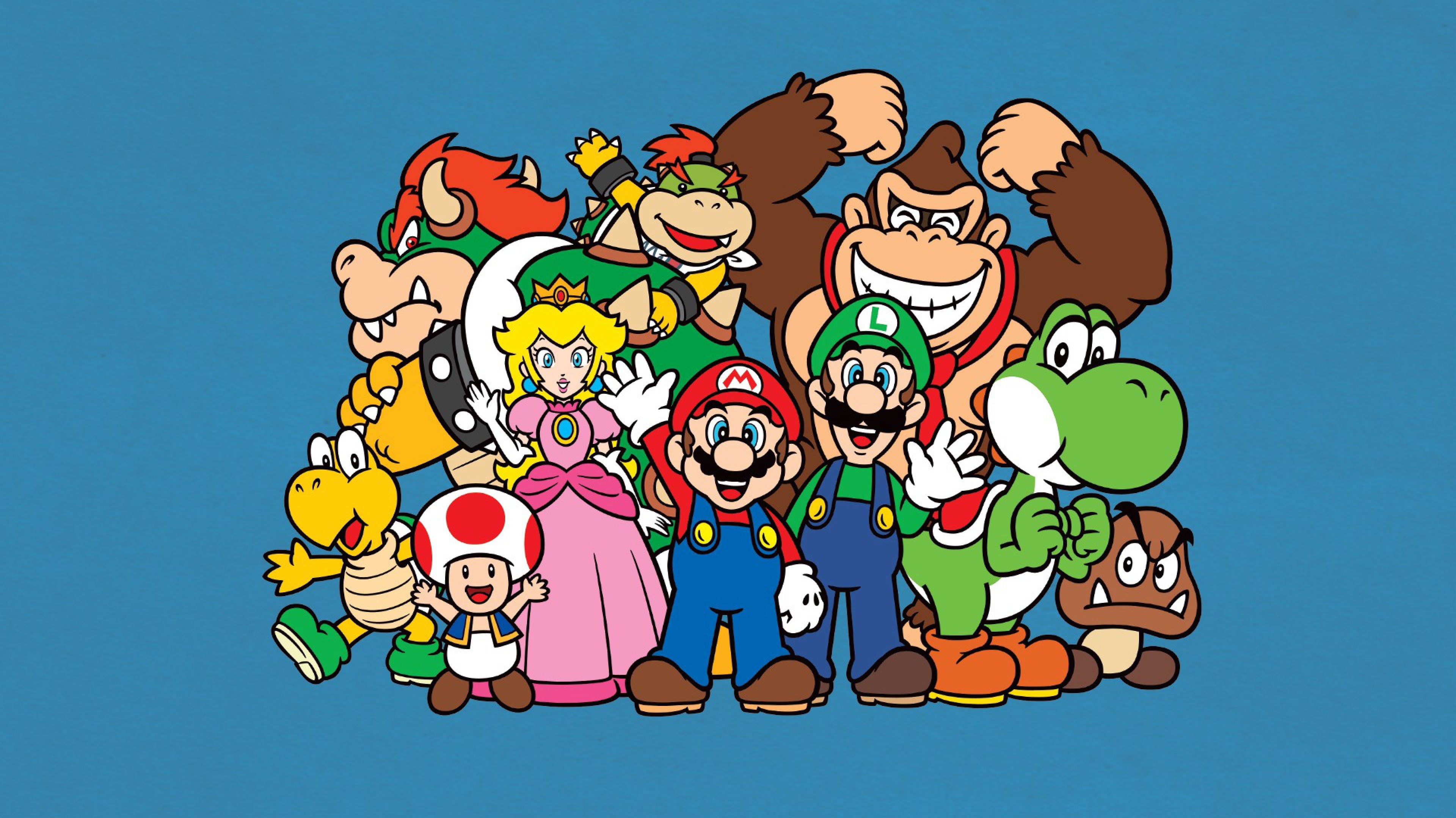 3840x2160 Download Wallpaper  Mario bros, Luigi, Yoshi, Princess .