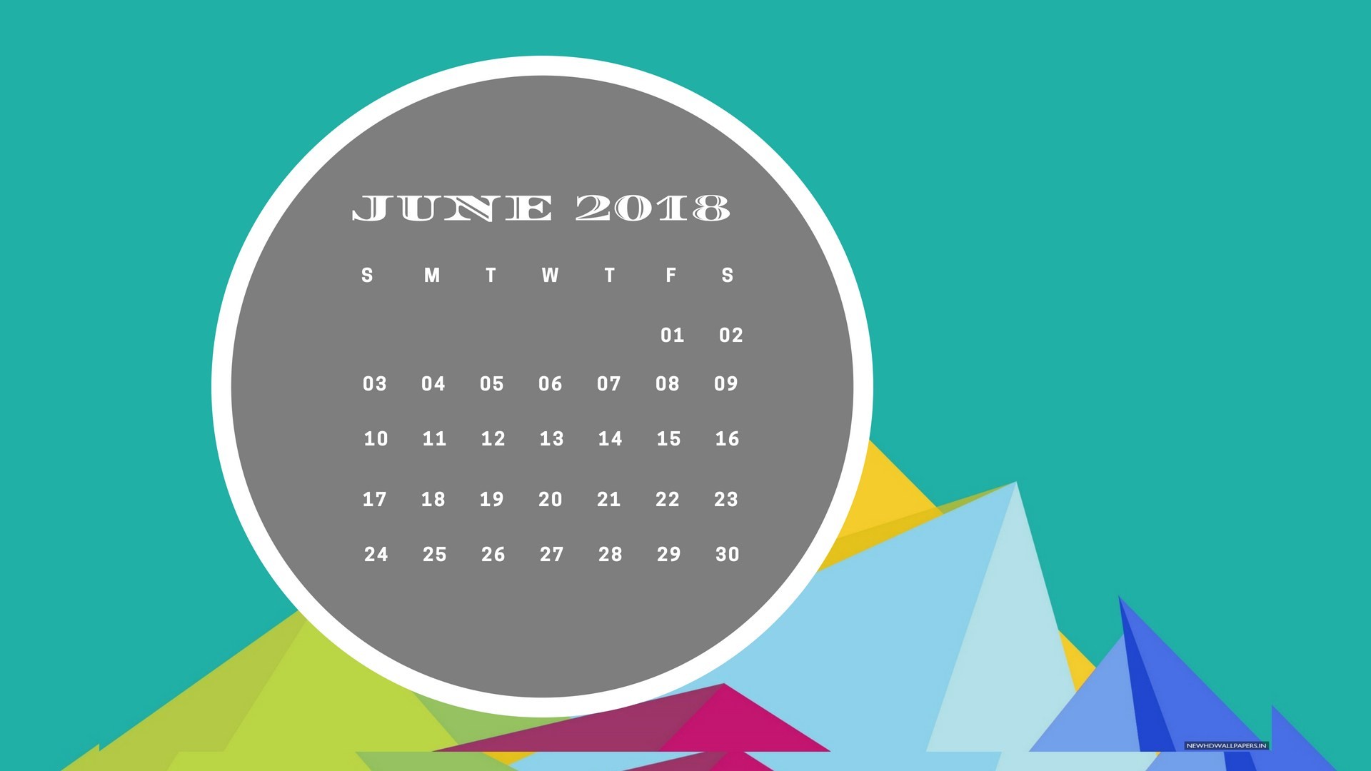 1920x1080 June 2018 Background Calendar. June 2018 Desktop Background Calendar