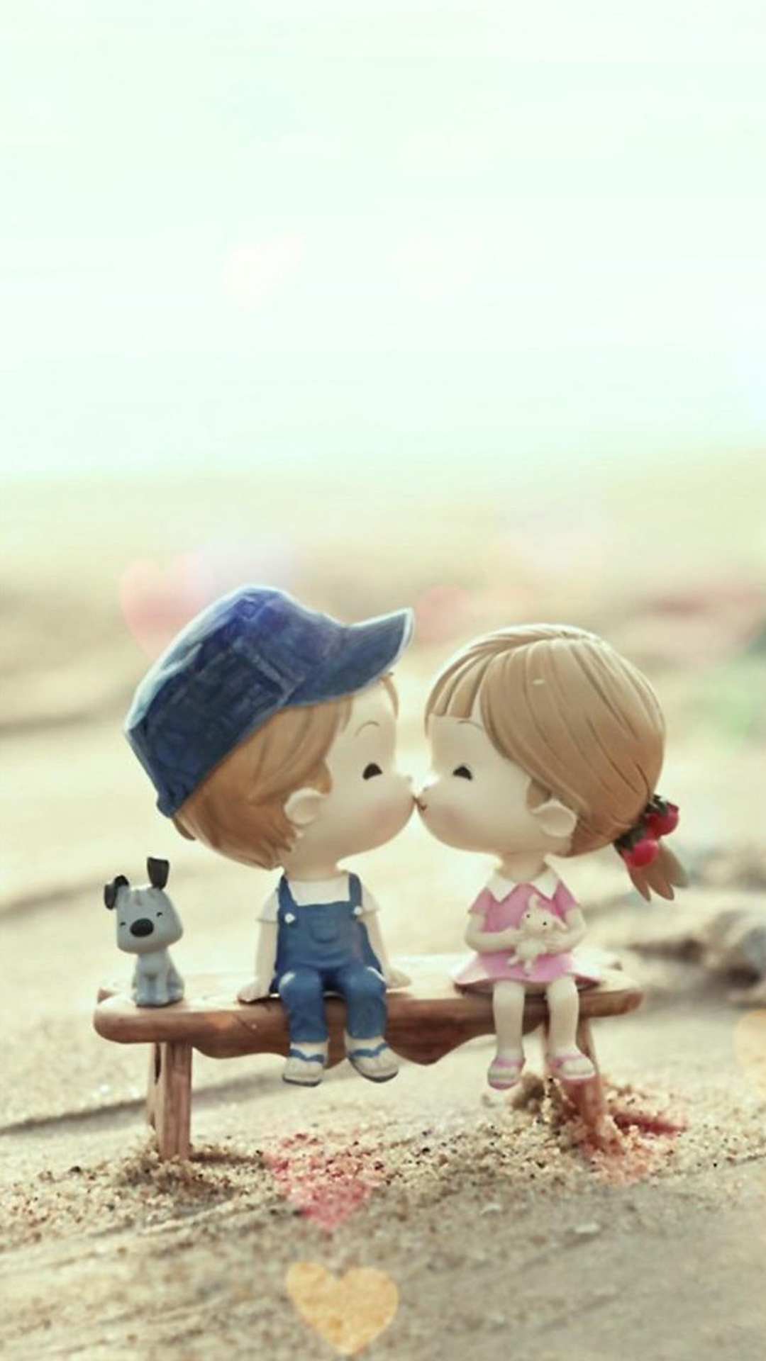 1080x1920 Cute Cartoon Kissing Couple iPhone 6 Wallpaper Download | iPhone