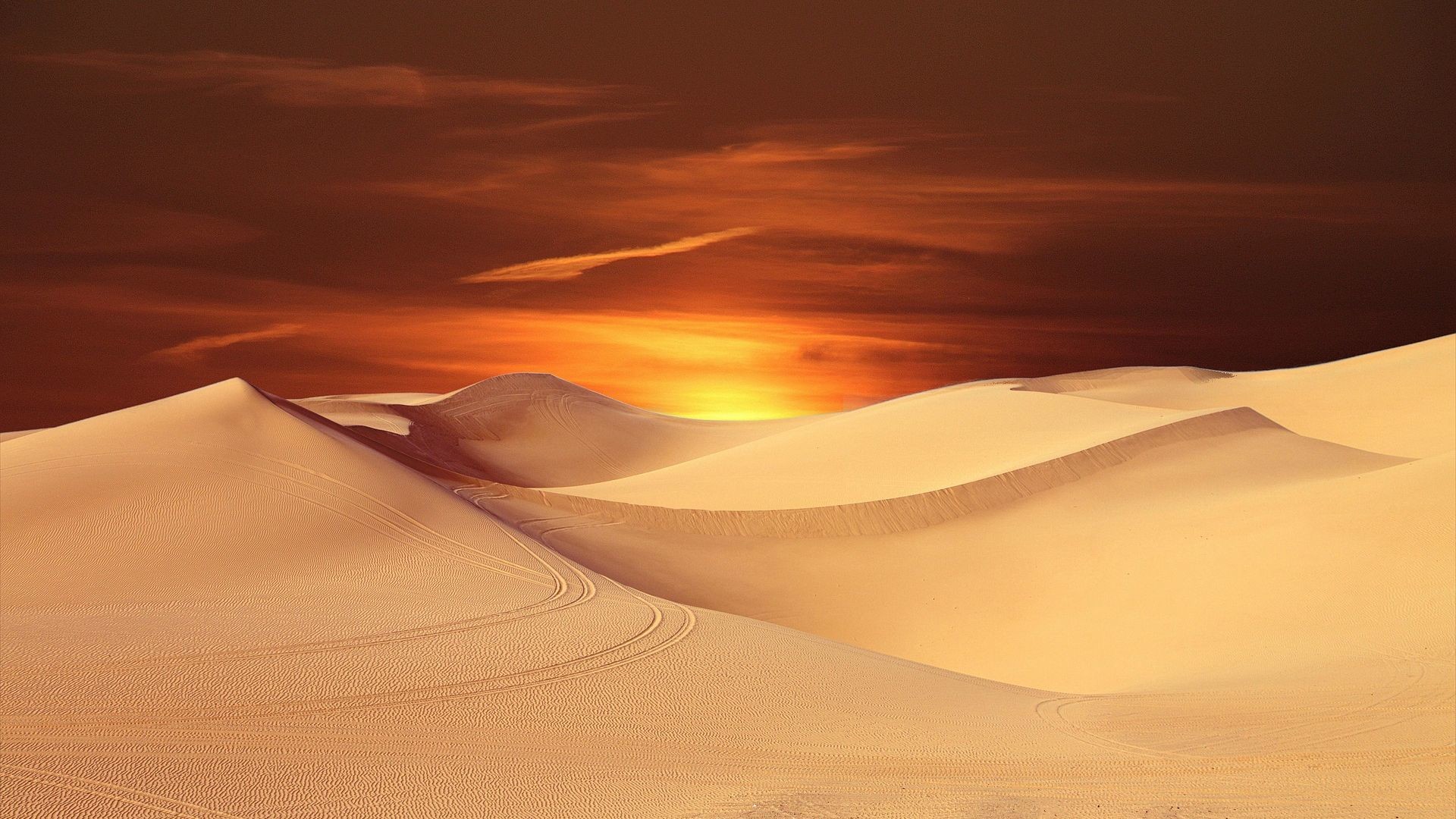 1920x1080 Awesome Sunset Desert Sand Dune HD Wallpaper (px)