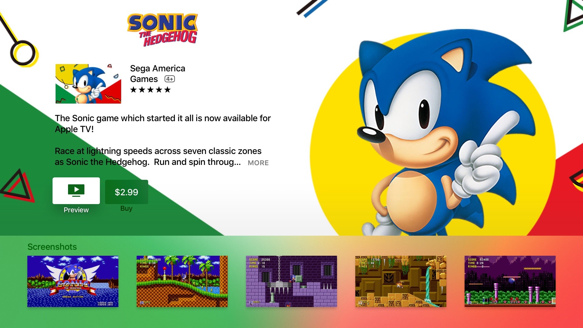 1920x1080 Sonic the Hedgehog for Apple TV screenshot 001