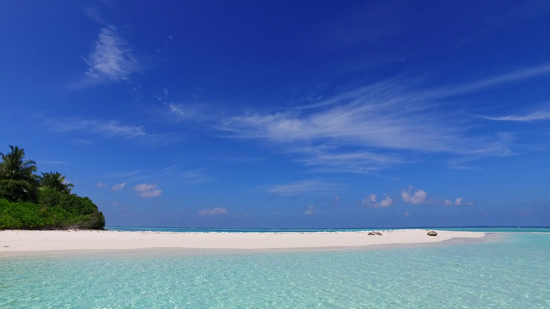 1920x1080 v01130 Maldives beautiful beach background white sandy tropical paradise  island with blue sky sea water ocean 4k Stock Video Footage - VideoBlocks