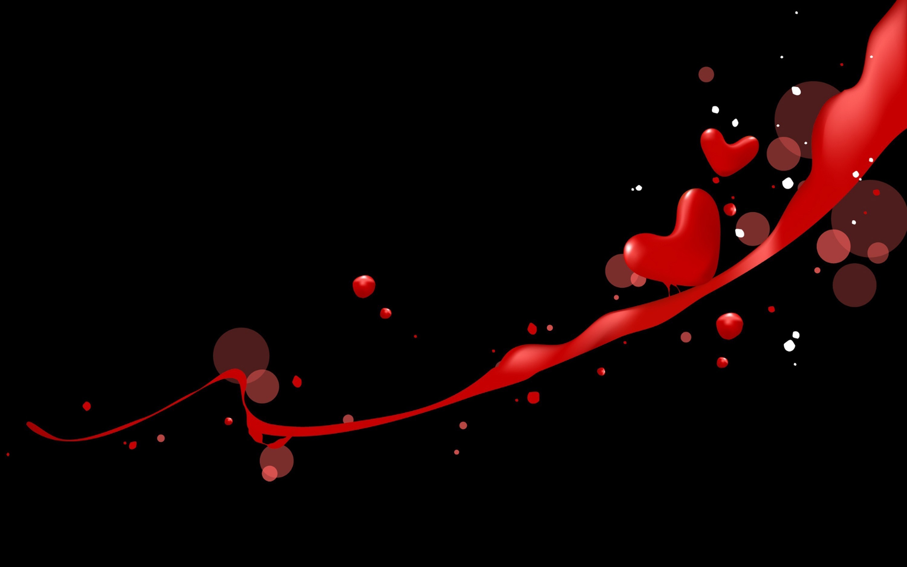 3000x1875 Red Heart Valentines Day Black Backgroung Hd Wallpaper Wallpaper 