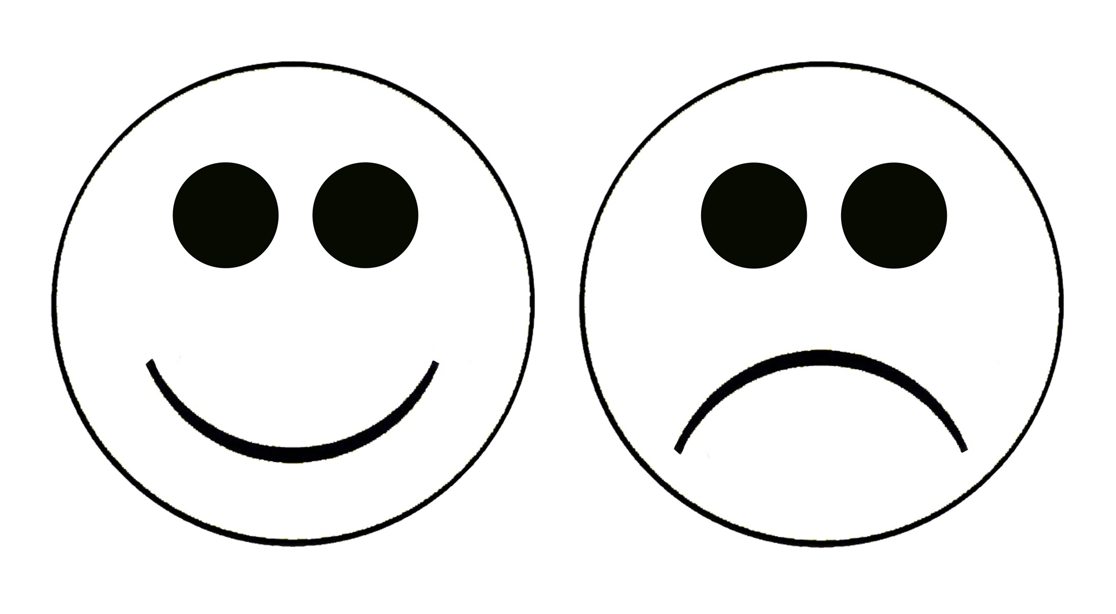 2192x1206 Smily Face and Sad Clipart