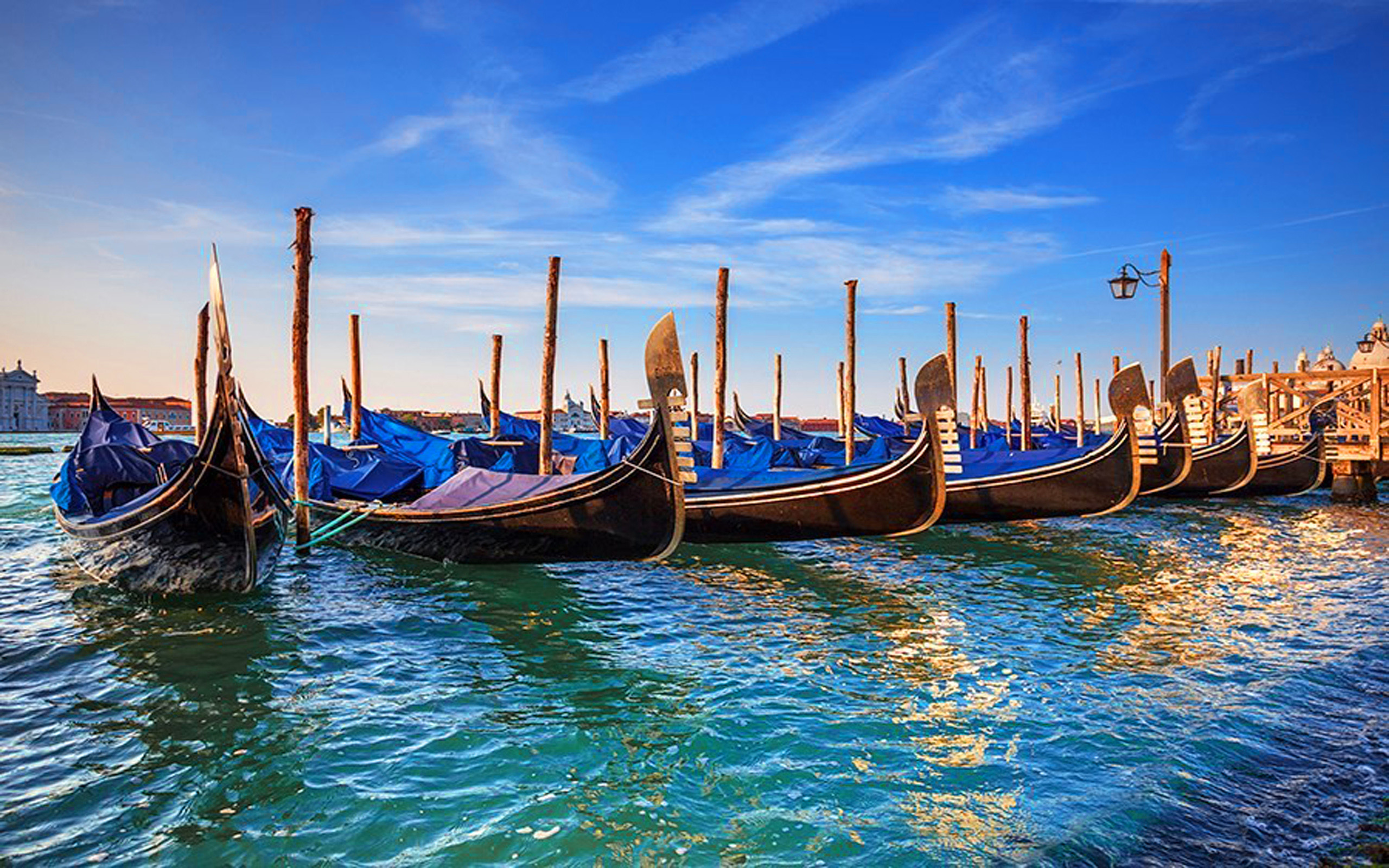 2560x1600 venice boat wallpapers Venice Sea With Turquoise Colored Beautiful Boats  (gondola) Hd Wallpaper :